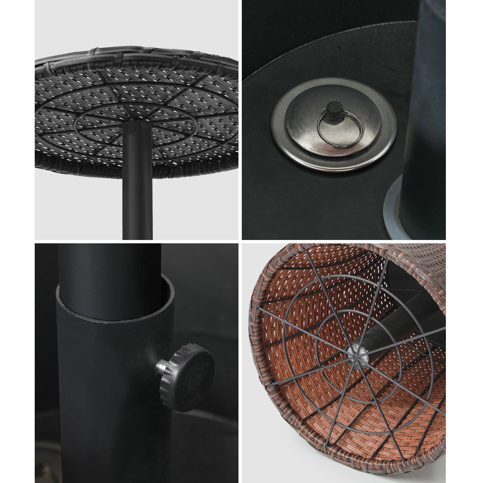 Livsip Rattan Cooler Ice Bucket Table Bar Outdoor Patio Pool Storage Adjustable - Sunyee