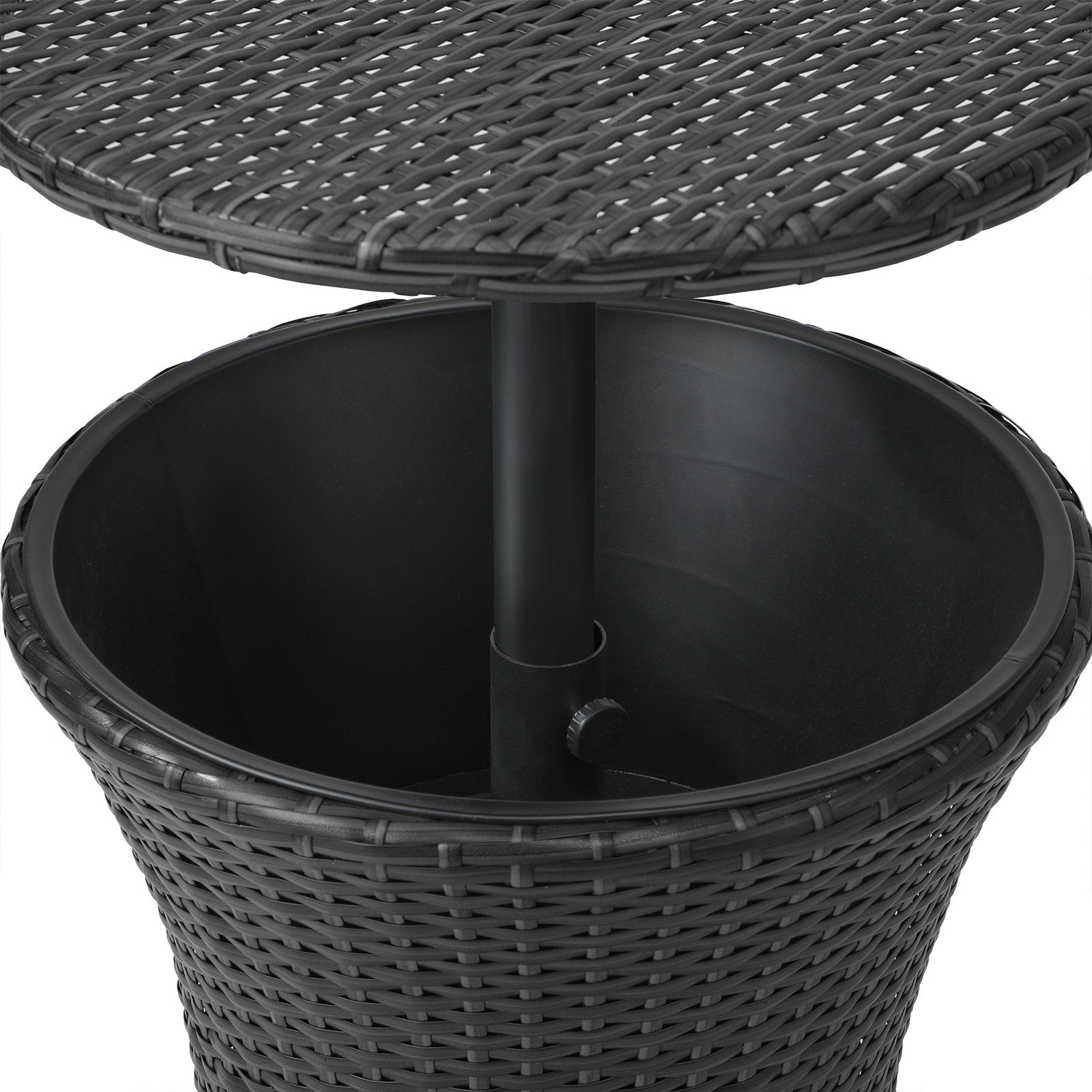 Livsip Rattan Cooler Ice Bucket Table Bar Outdoor Patio Pool Storage Party Black - Sunyee