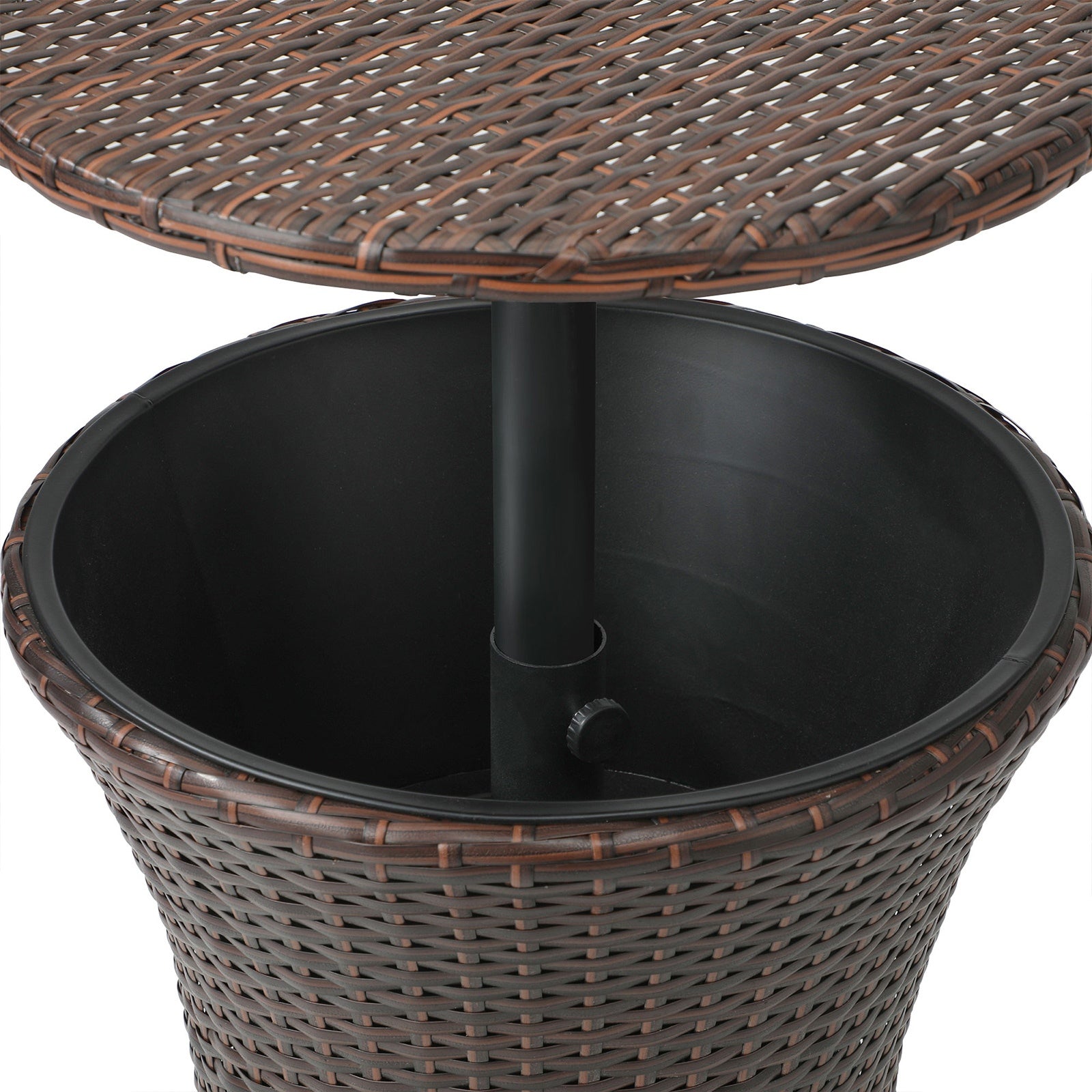 Livsip Rattan Cooler Ice Bucket Table Bar Outdoor Patio Pool Storage Party Brown - Sunyee