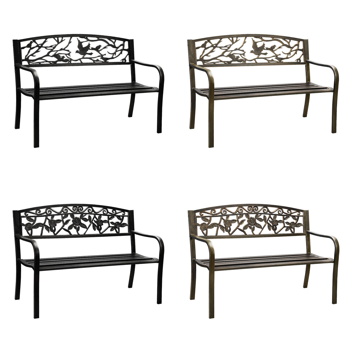 Livsip Garden Bench Park Lounge Patio Chair Backyard 3 Seater Outdoor Furniture