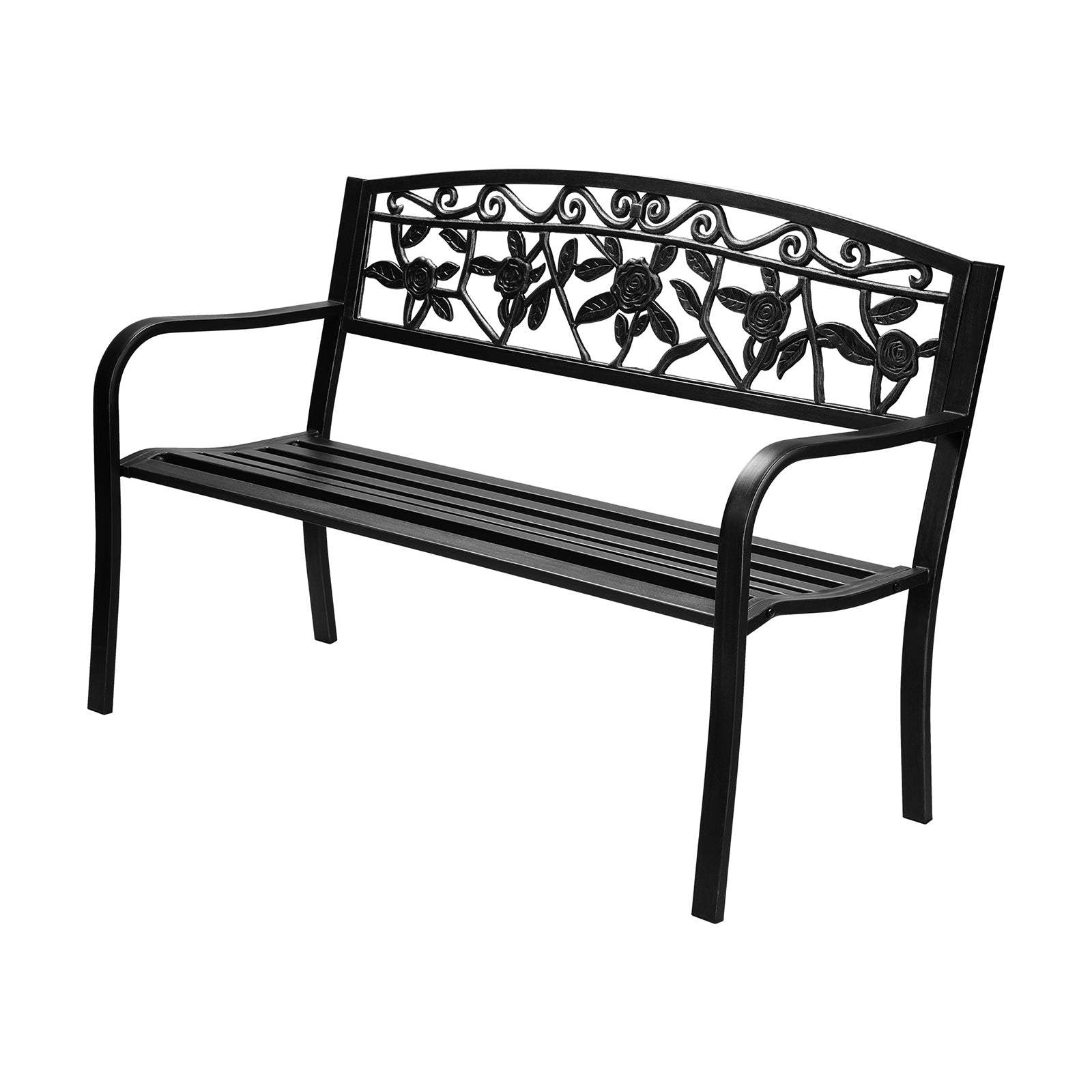 Livsip Garden Bench Seat Outdoor Furniture Patio Park Backyard Chair Black - Sunyee
