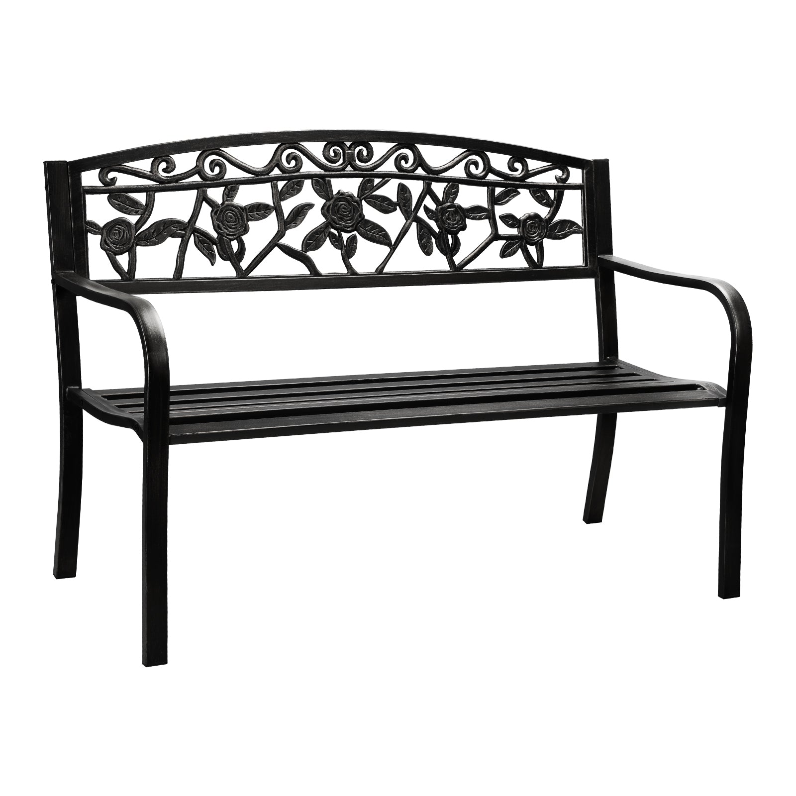 Livsip Garden Bench Seat Outdoor Furniture Patio Park Backyard Chair Black - Sunyee