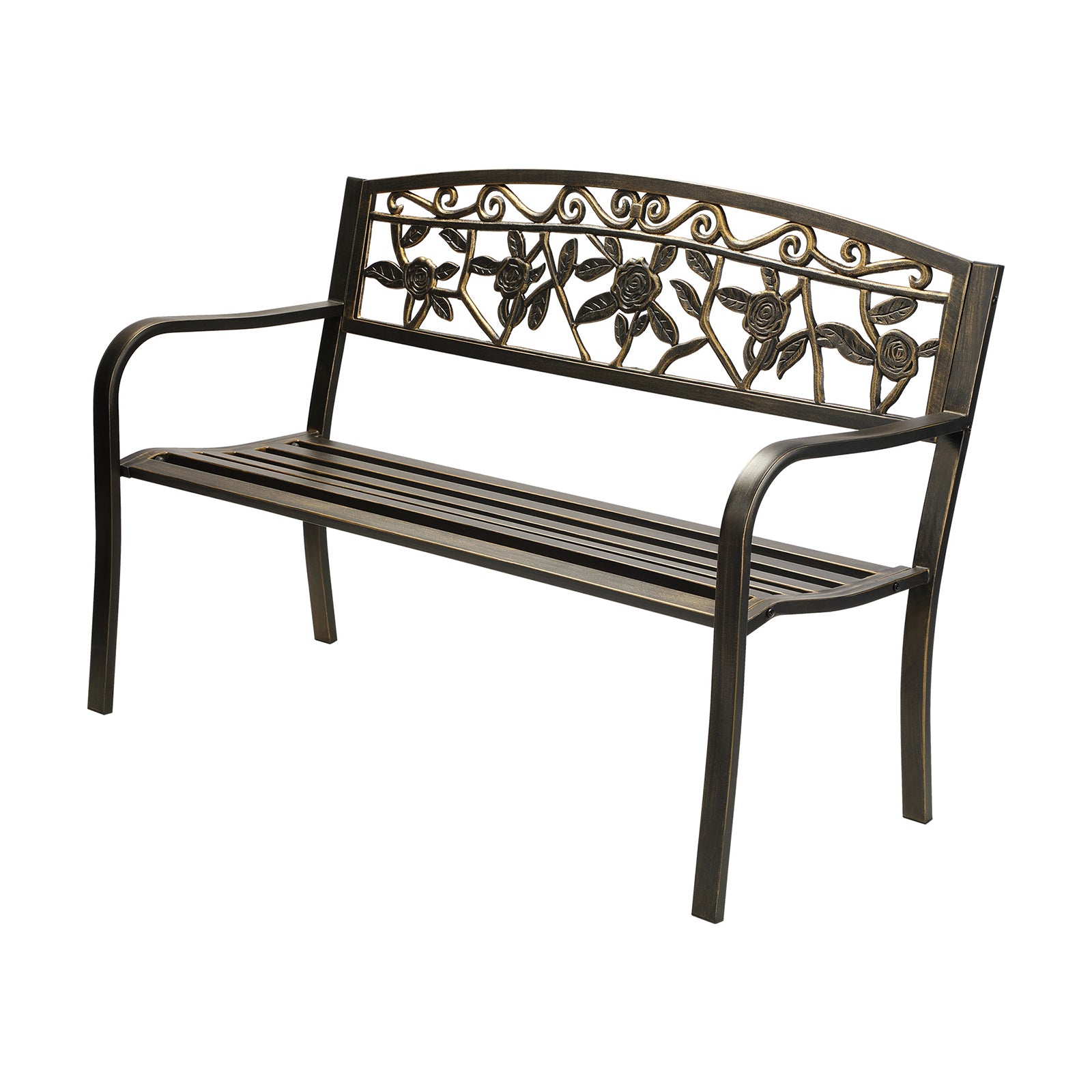 Livsip Garden Bench Outdoor Furniture Patio Seat Park Backyard Chair Bronze - Sunyee