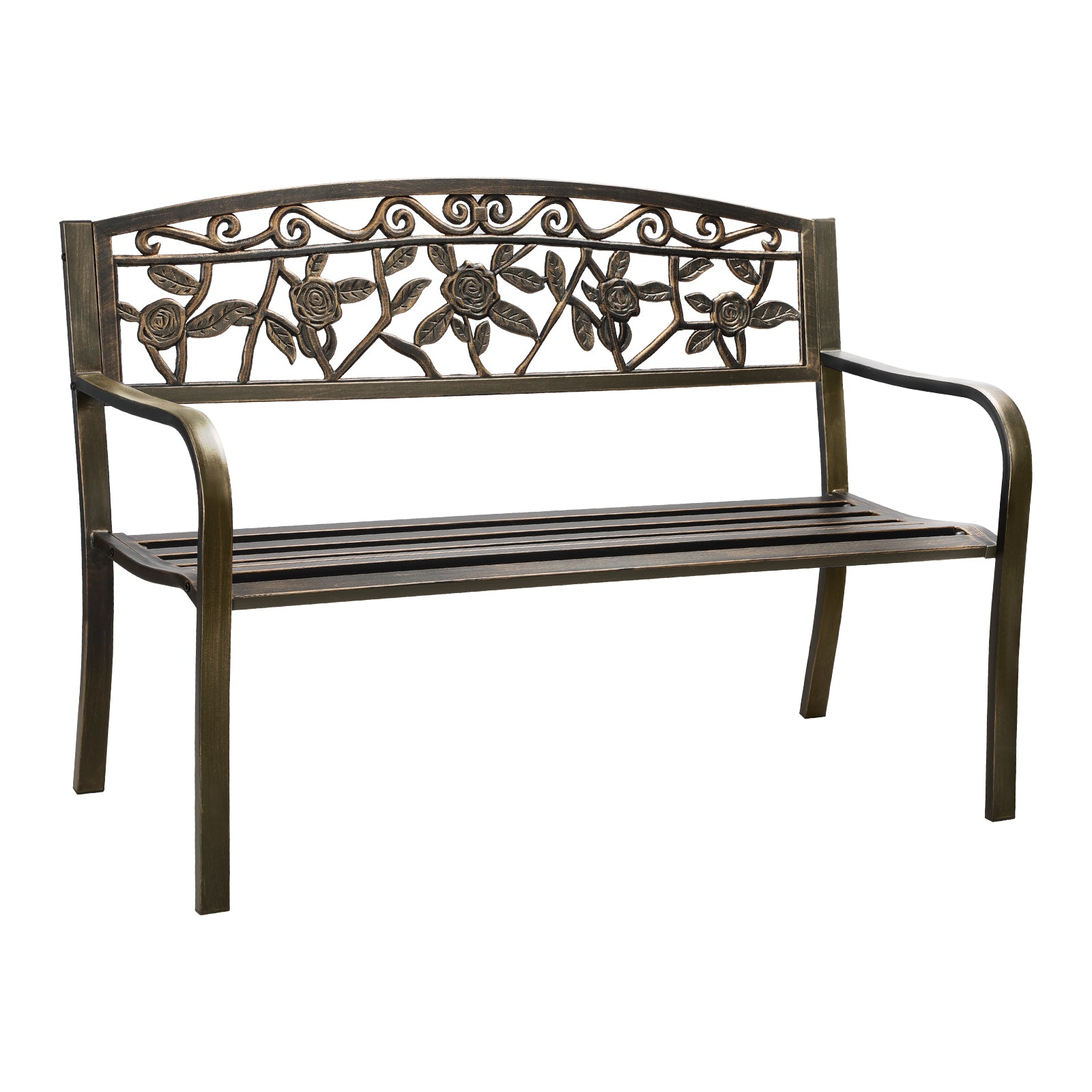 Livsip Garden Bench Outdoor Furniture Patio Seat Park Backyard Chair Bronze - Sunyee