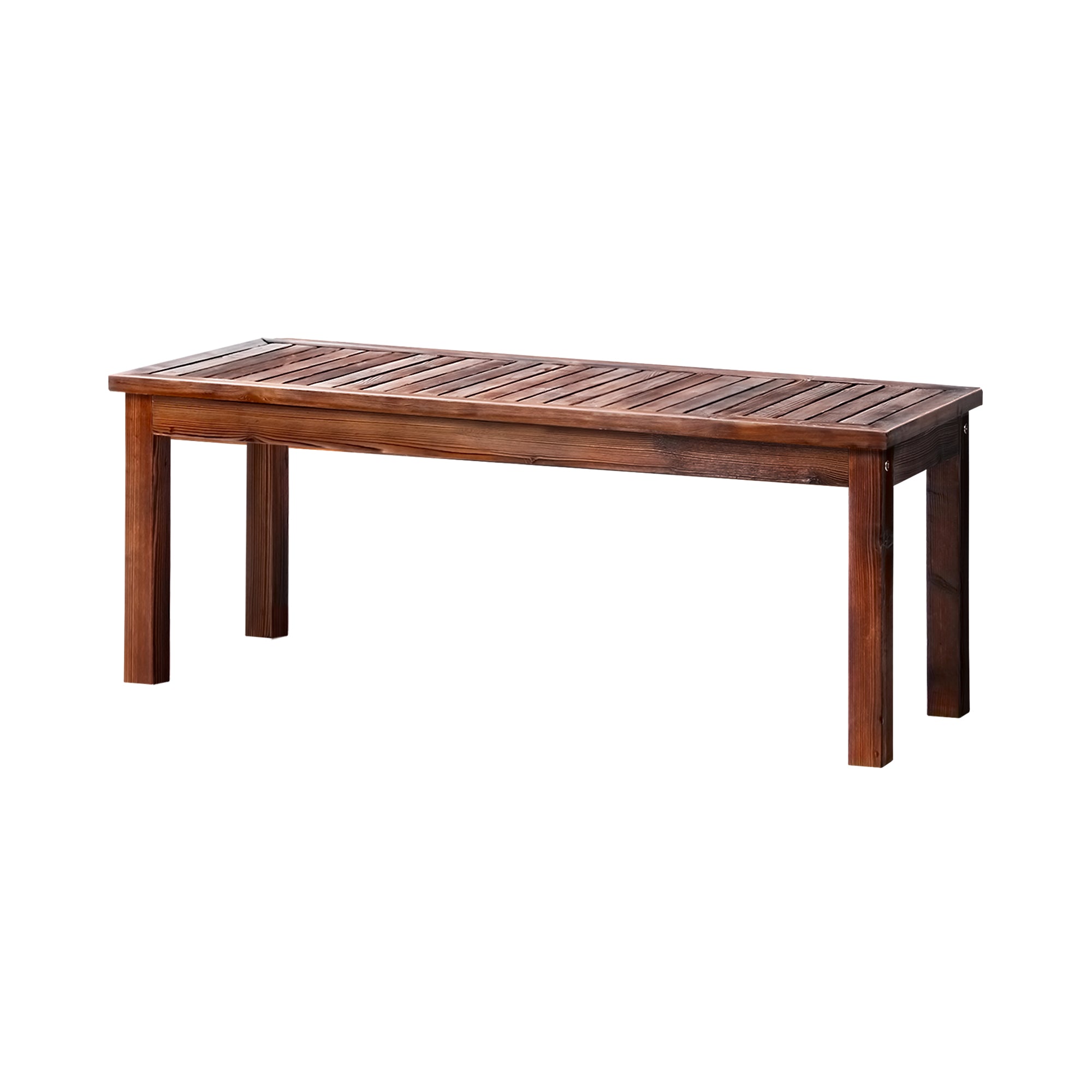 Livsip Wood Patio Dining Chair 120cm Garden Bench Outdoor Slatted Seat Furniture - Sunyee