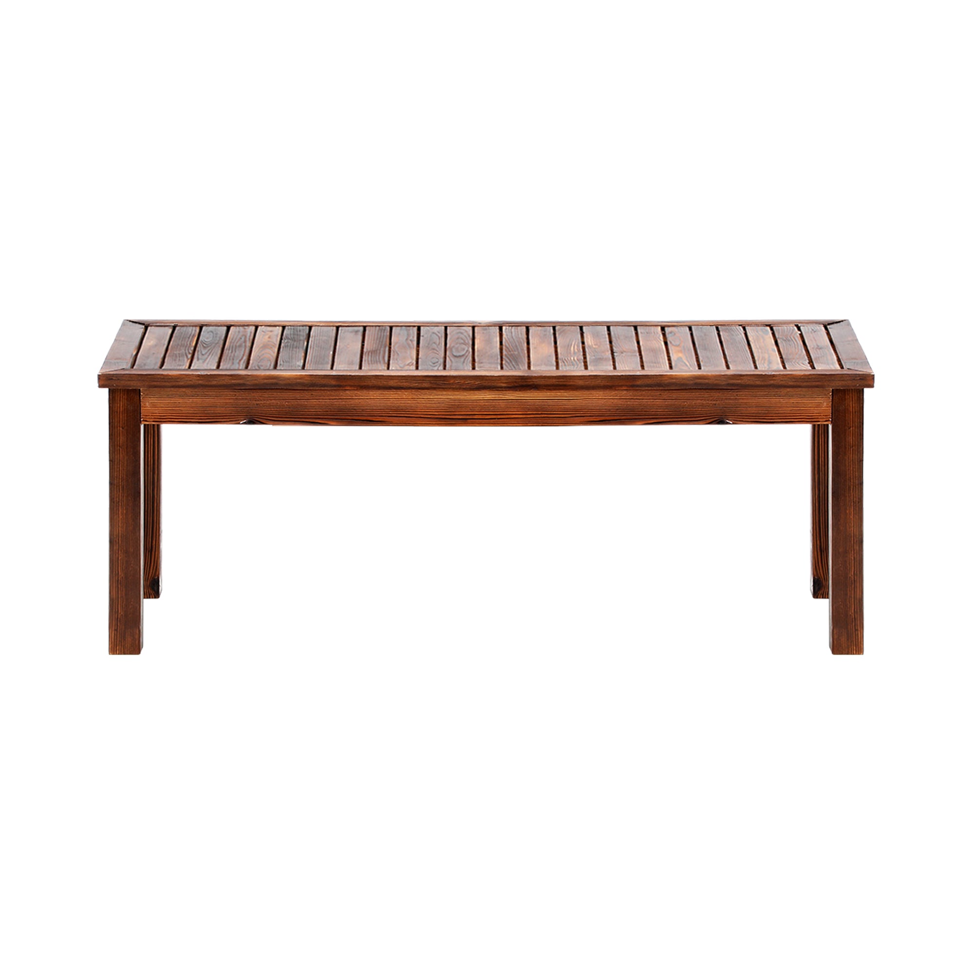 Livsip Wood Patio Dining Chair 120cm Garden Bench Outdoor Slatted Seat Furniture - Sunyee