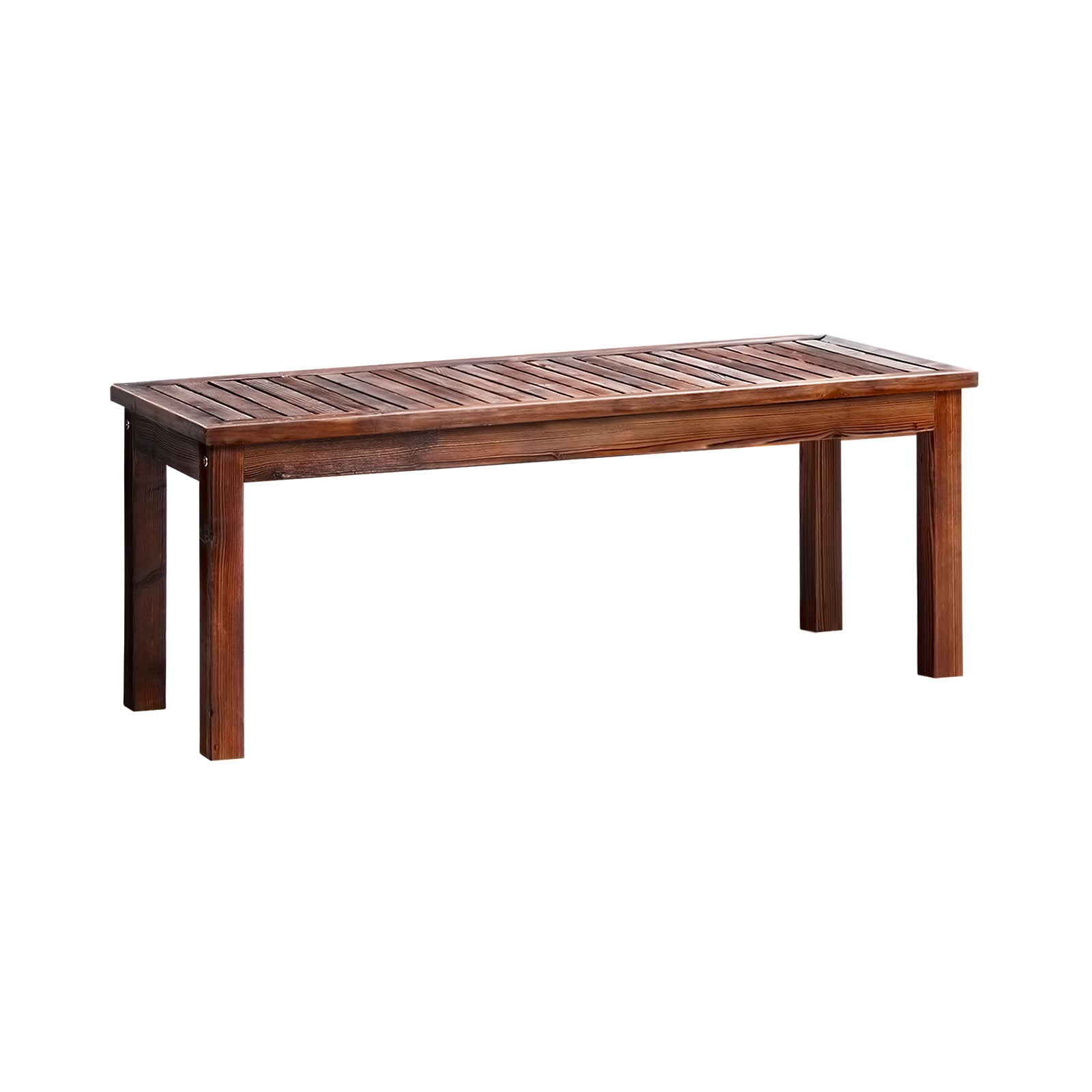 Livsip Wood Patio Dining Chair 120cm Garden Bench Outdoor Slatted Seat Furniture - Sunyee