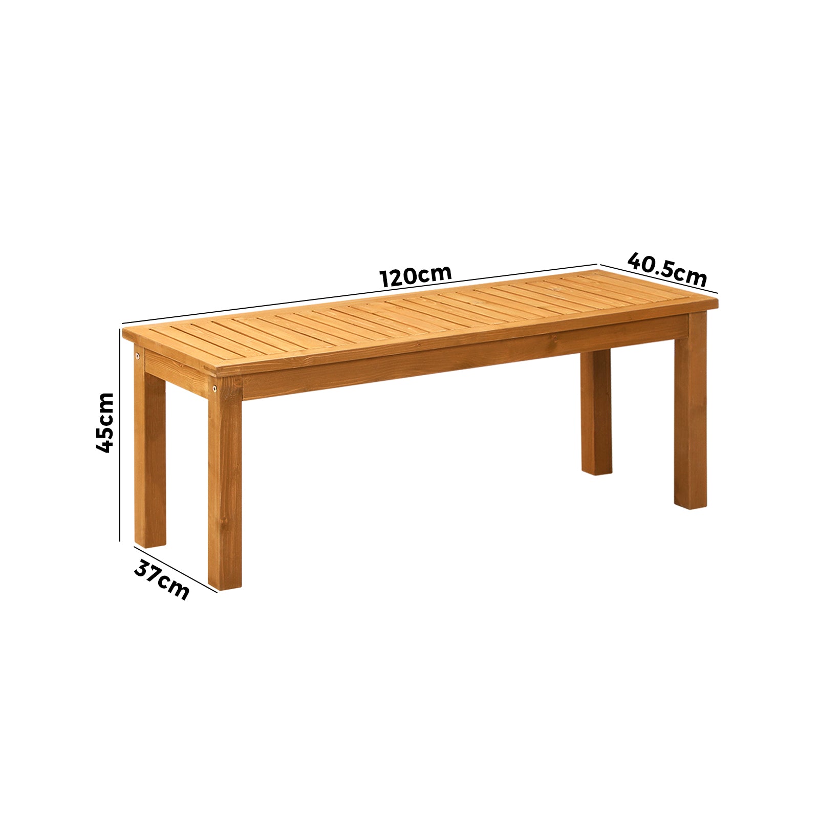Livsip 120cm Garden Bench Outdoor Slatted Seat Wood Patio Dining Chair 2 Seater - Sunyee