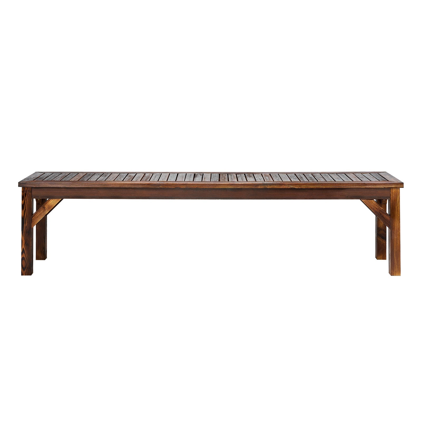 Livsip Garden Bench Wood Patio 190cm Slatted Seat Outdoor Furniture Dining Chair - Sunyee