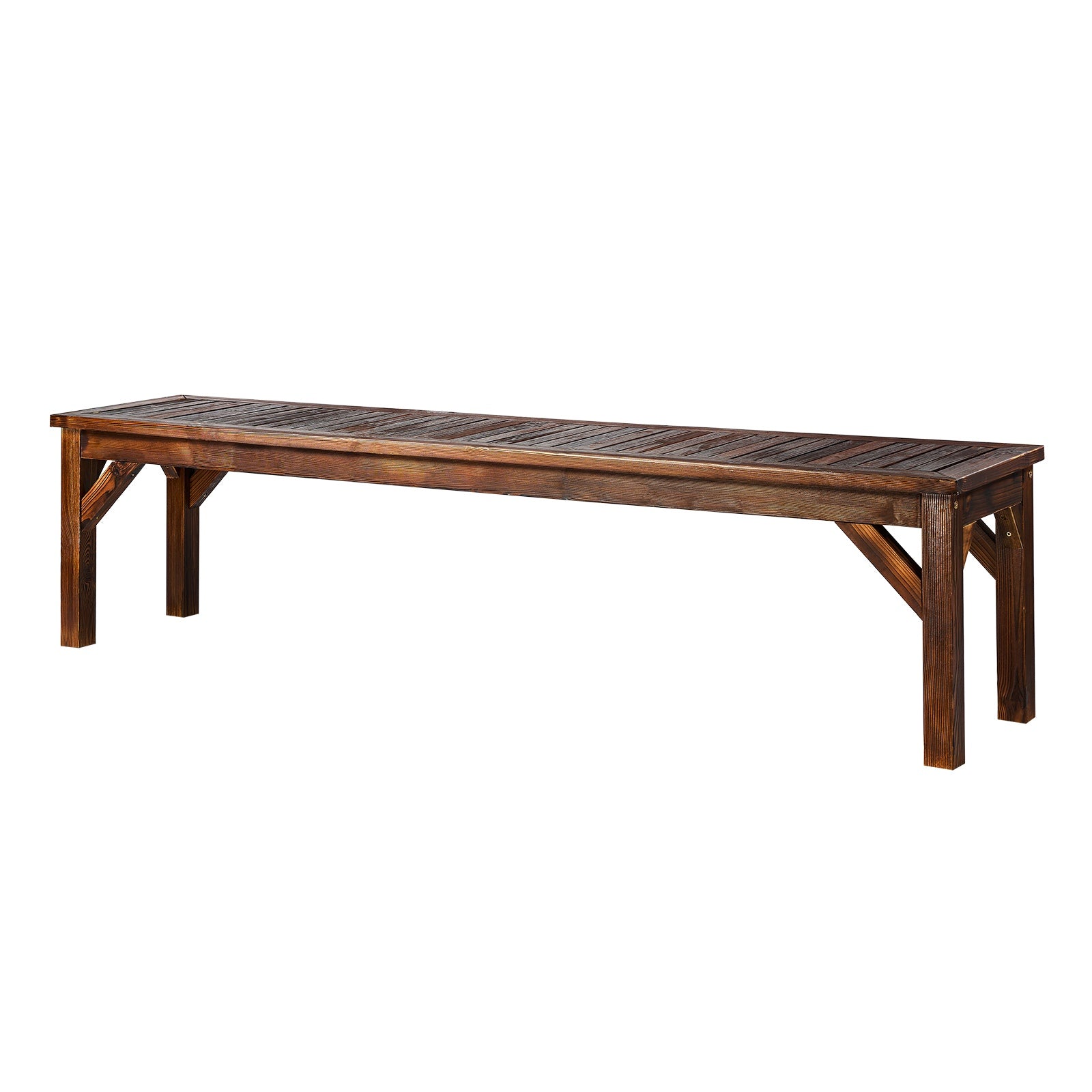 Livsip Garden Bench Wood Patio 190cm Slatted Seat Outdoor Furniture Dining Chair - Sunyee