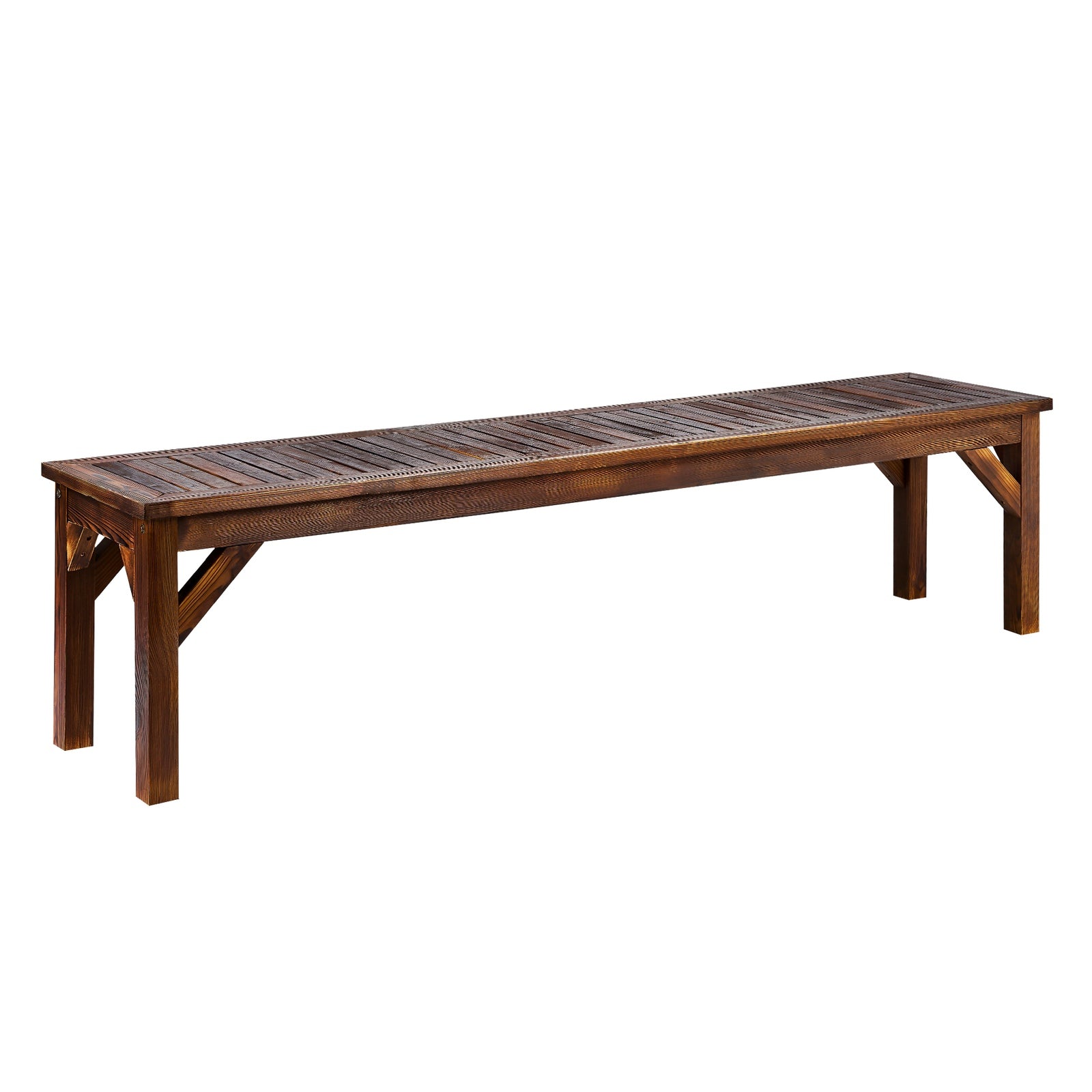Livsip Garden Bench Wood Patio 190cm Slatted Seat Outdoor Furniture Dining Chair - Sunyee