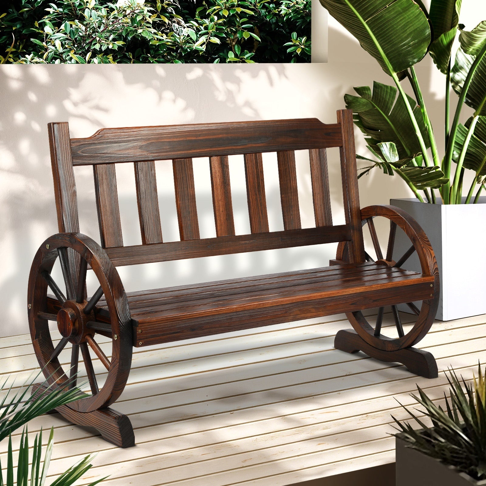 Livsip Garden Bench Wagon Chairs Outdoor Furniture Wheel Chair Backyard Lounge - Sunyee