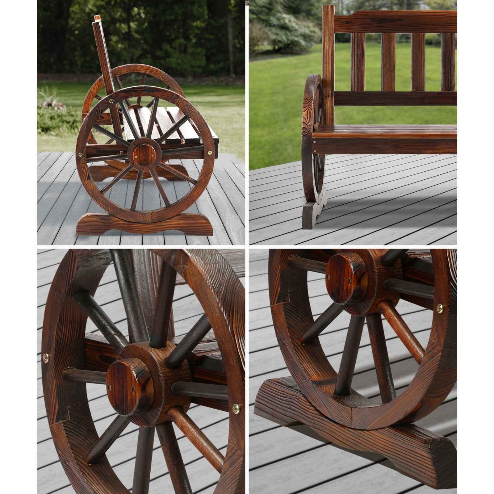 Livsip Garden Bench Wagon Chairs Outdoor Furniture Wheel Chair Backyard Lounge - Sunyee