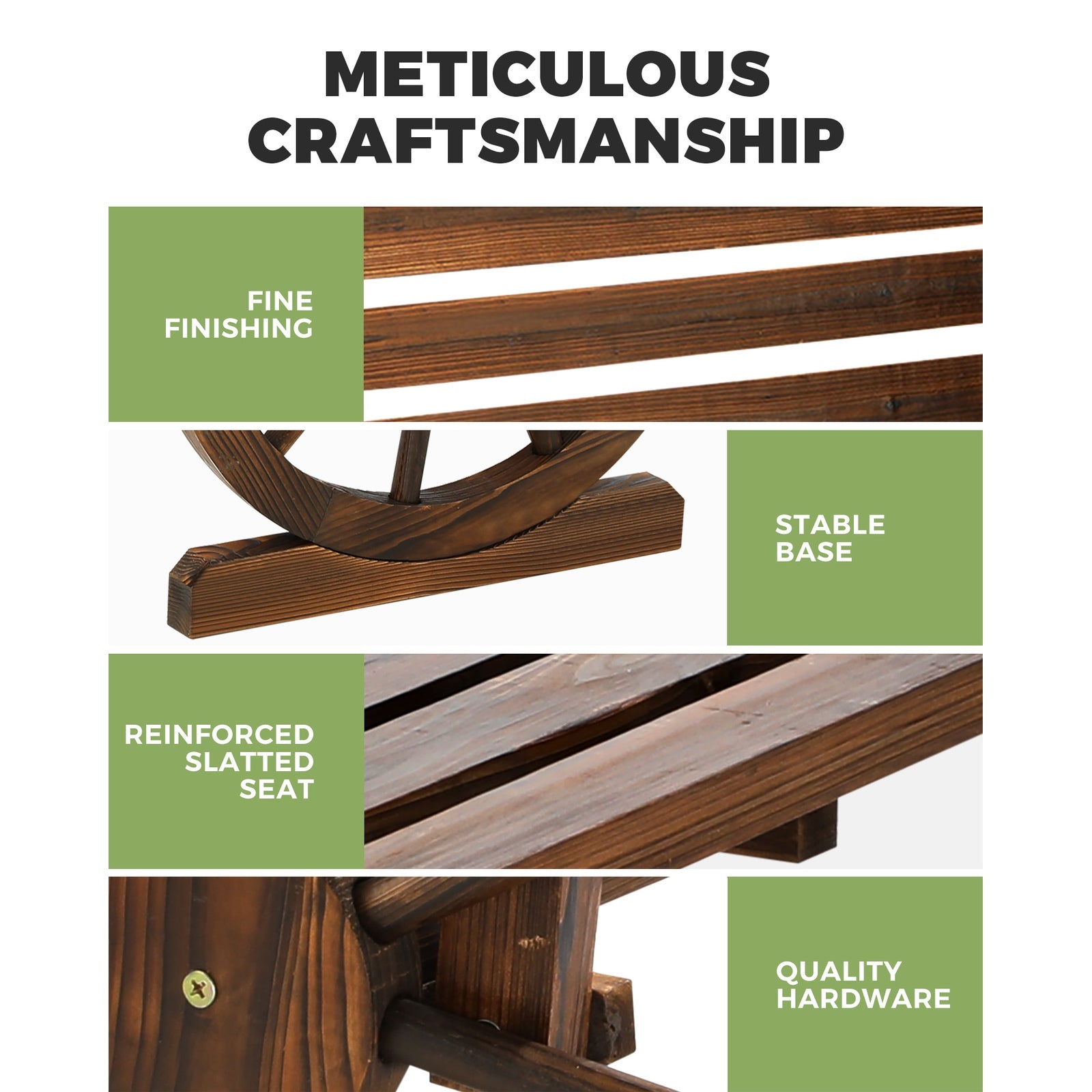 Livsip Garden Bench 3 Seater Outdoor Furniture Wooden Wagon Chair Patio Lounge - Sunyee