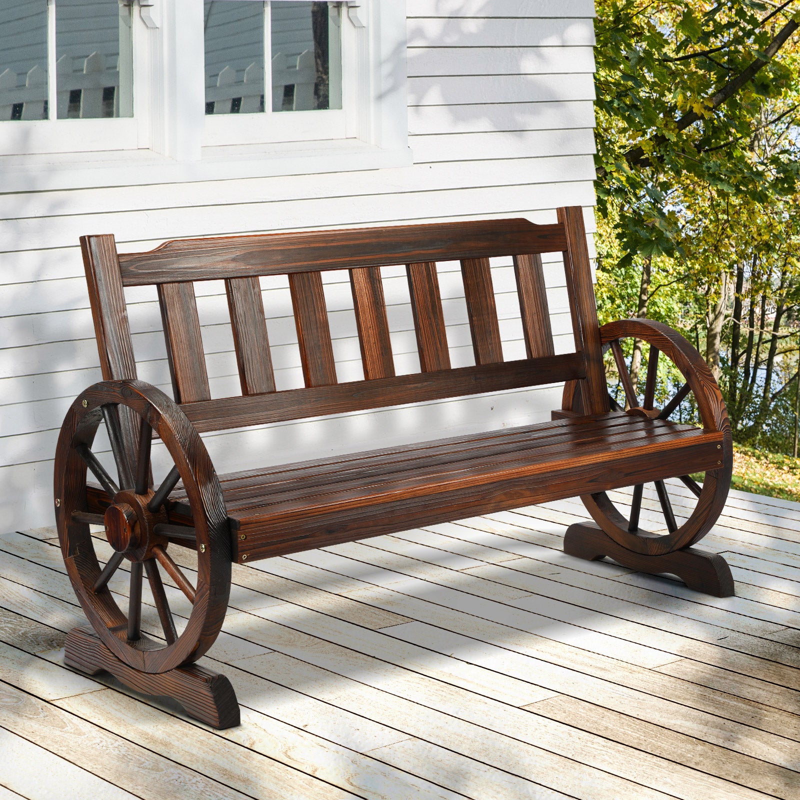 Livsip Garden Bench Wagon Chairs Outdoor Furniture Wheel Chair Backyard Lounge - Sunyee