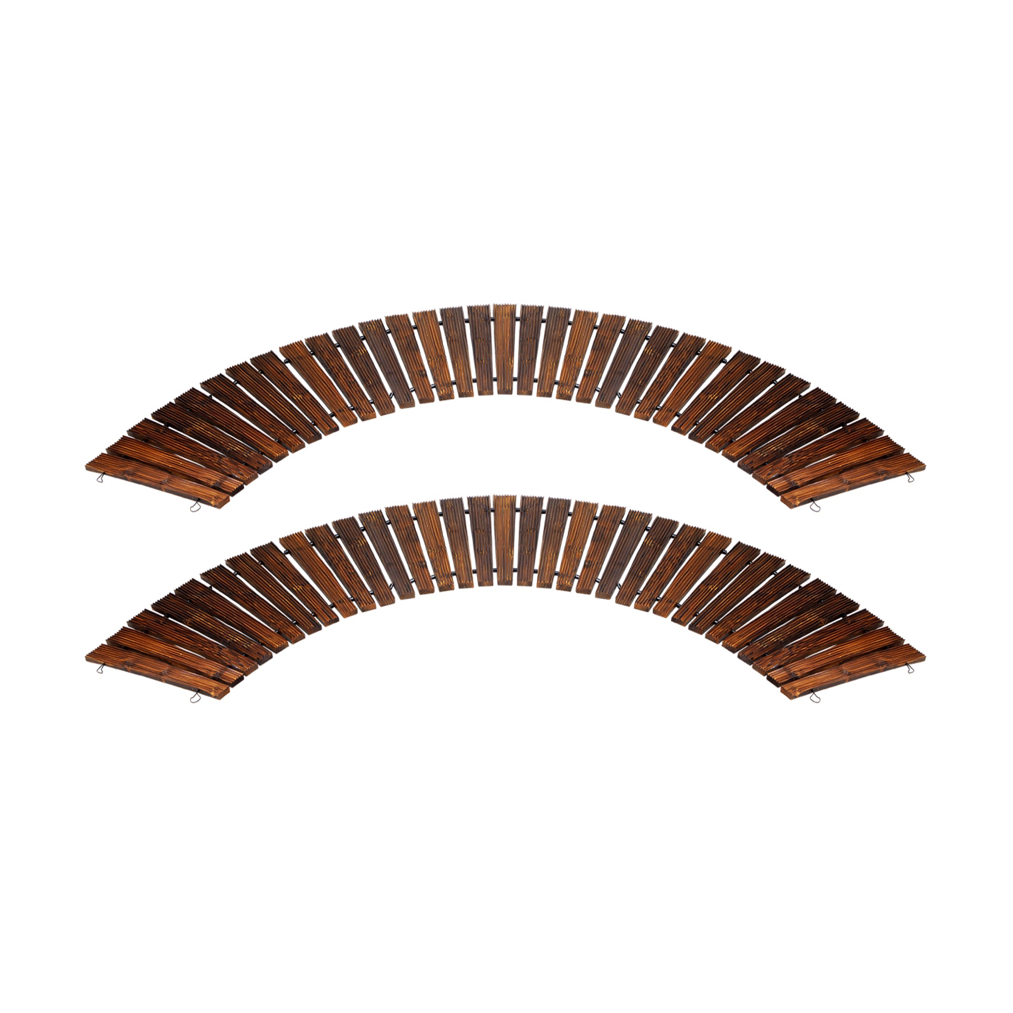 Livsip 2PC Garden Wooden Pathway 8ft Roll-Out Curved Wood Walkway Backyard - Sunyee