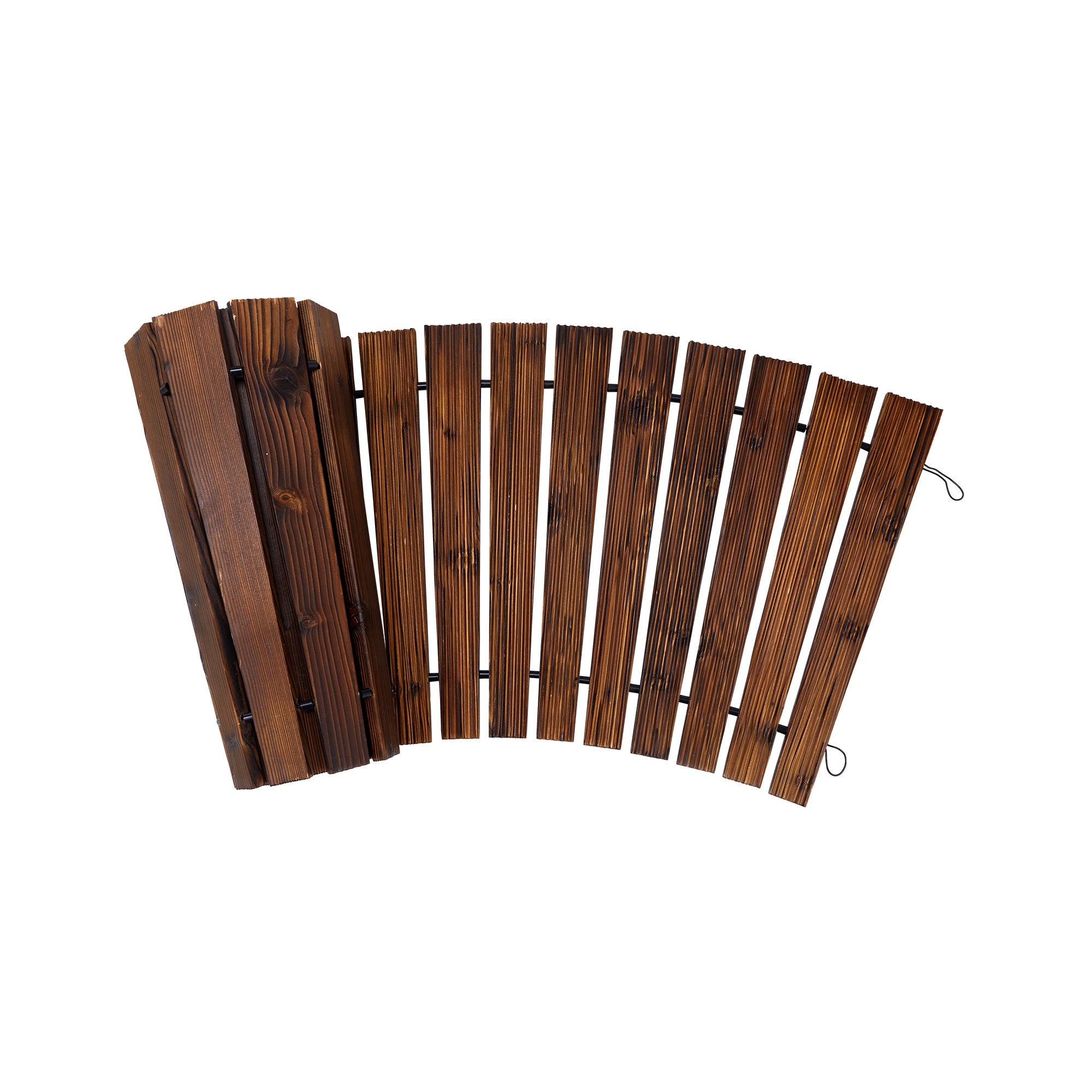 Livsip 2PC Garden Wooden Pathway 8ft Roll-Out Curved Wood Walkway Backyard - Sunyee