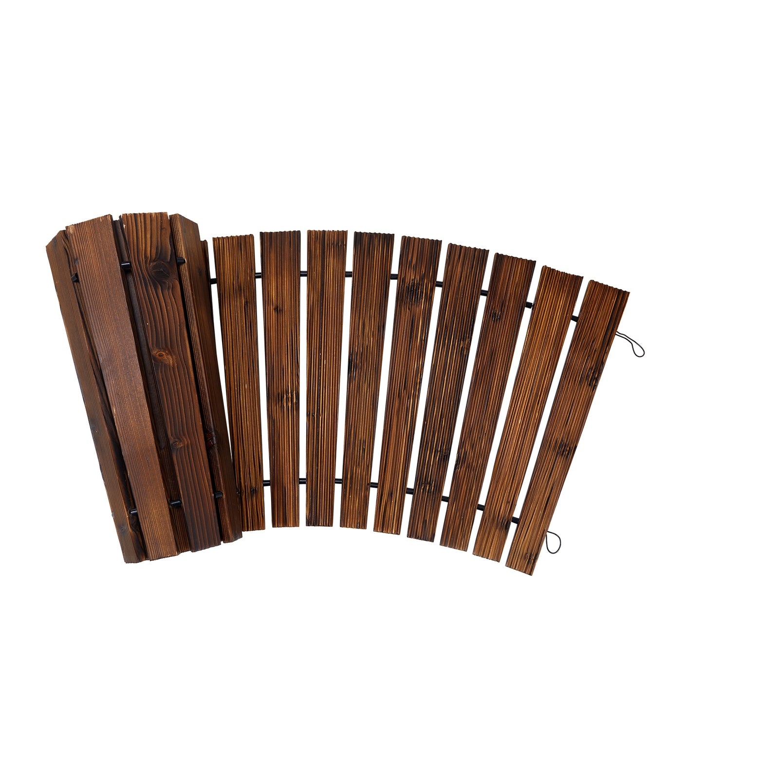 Livsip Garden Wooden Pathway 8ft Roll-Out Curved Wood Walkway Backyard Outdoor - Sunyee