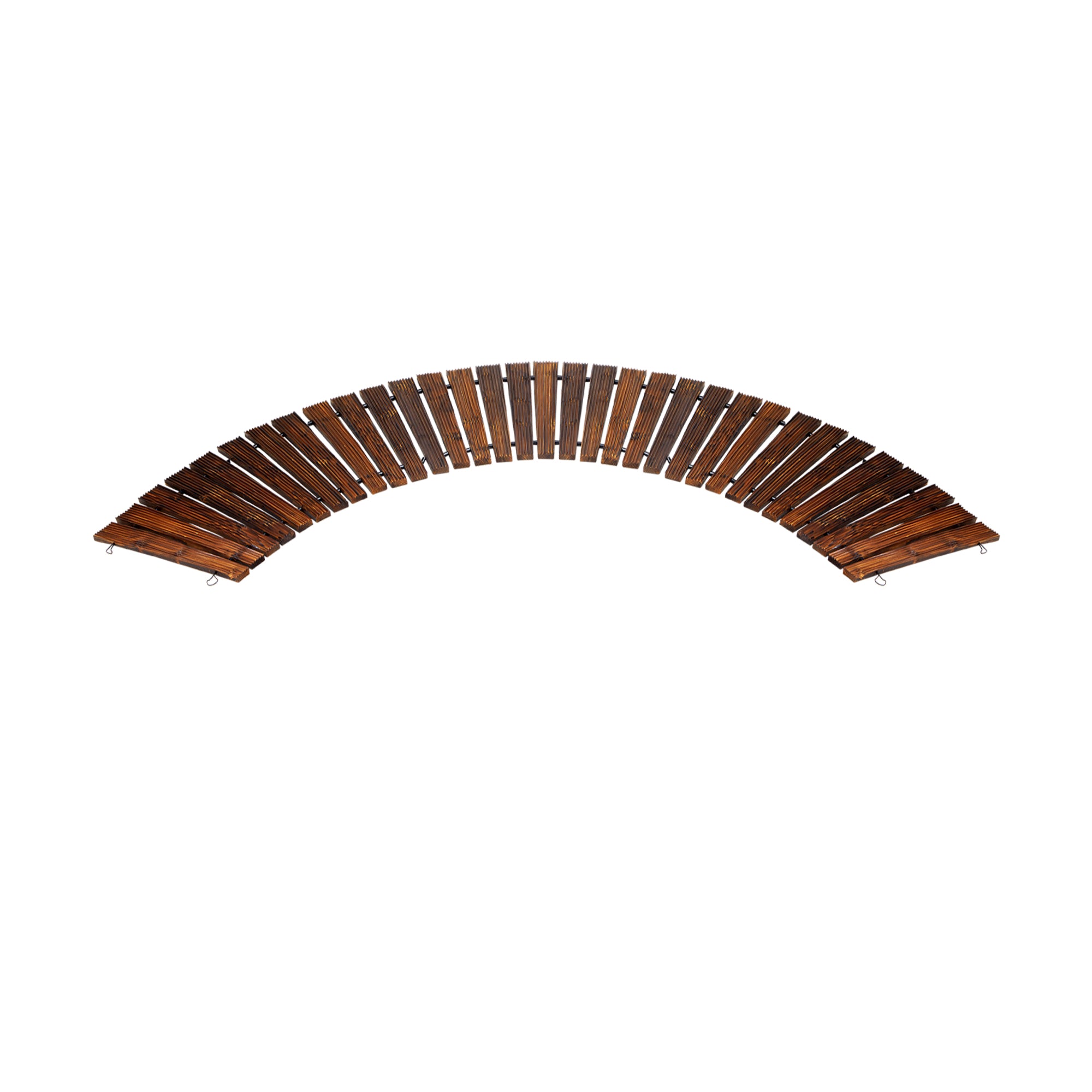 Livsip Garden Wooden Pathway 8ft Roll-Out Curved Wood Walkway Backyard Outdoor - Sunyee