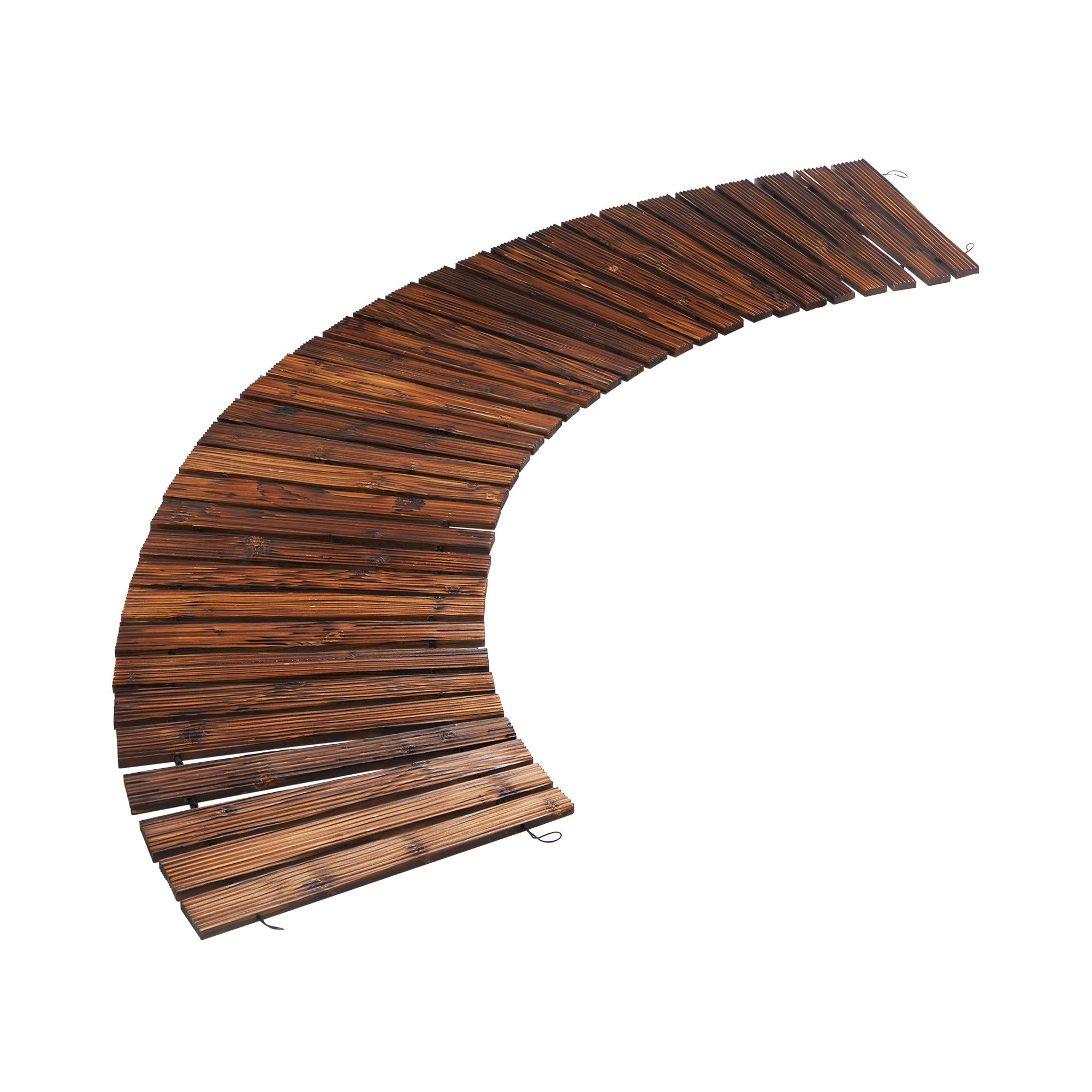 Livsip Garden Wooden Pathway 8ft Roll-Out Curved Wood Walkway Backyard Outdoor - Sunyee
