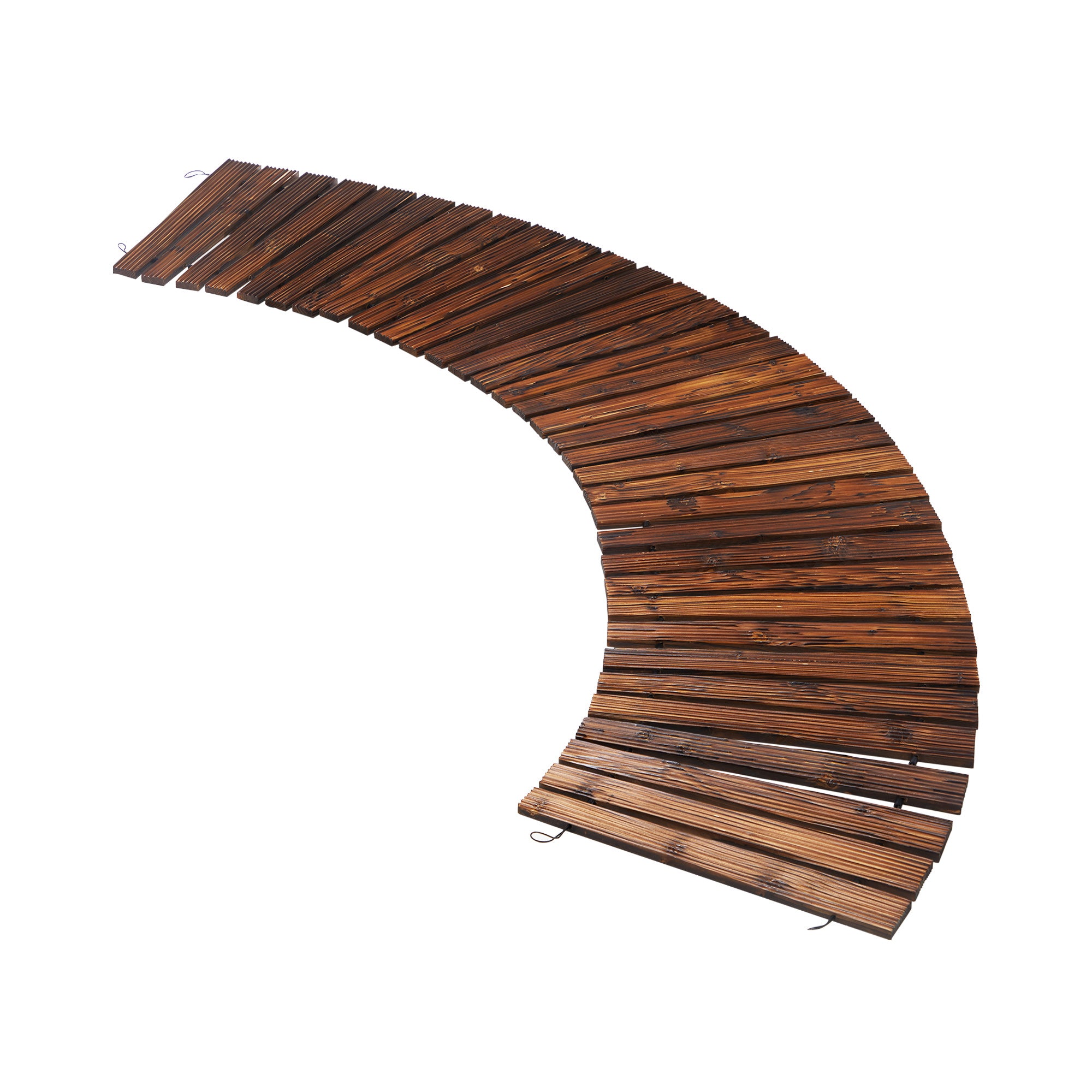 Livsip Garden Wooden Pathway 8ft Roll-Out Curved Wood Walkway Backyard Outdoor - Sunyee