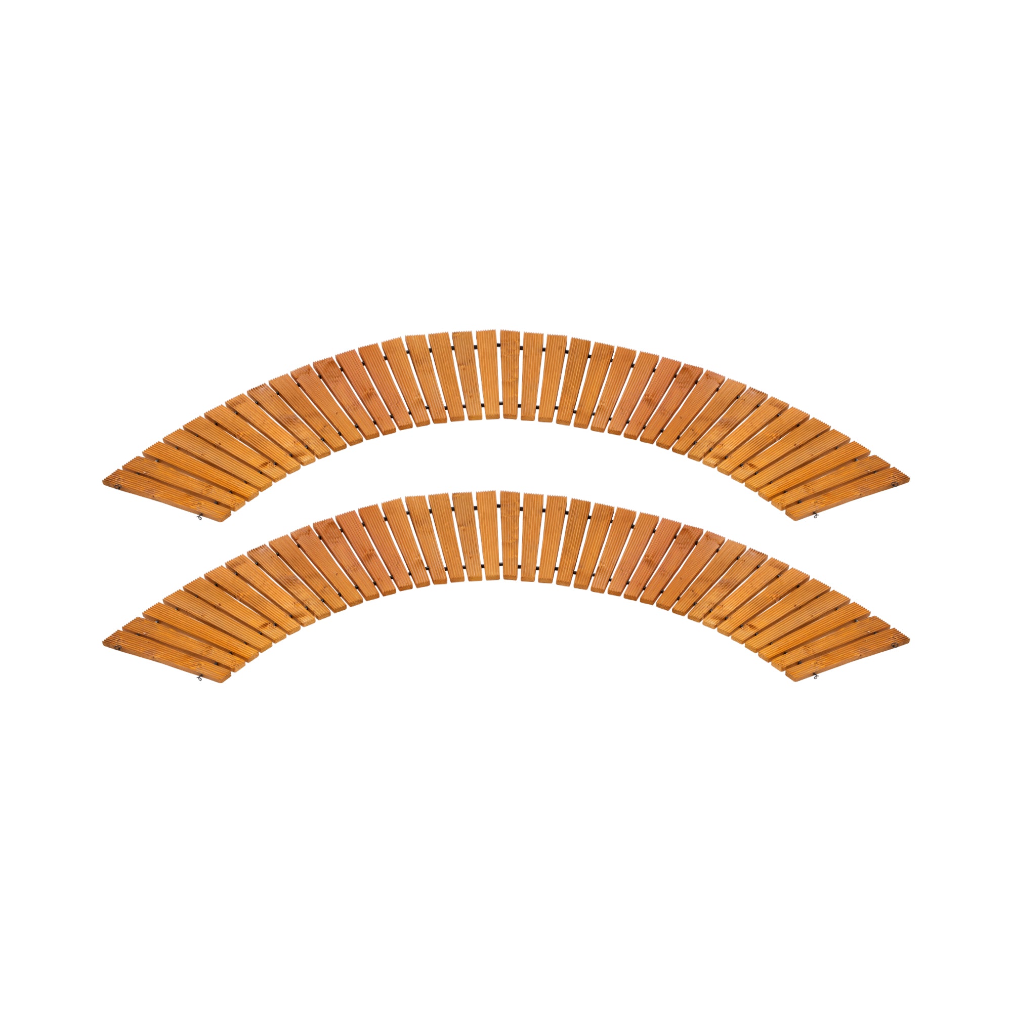 Livsip 2PC Garden Wooden Pathway 8ft Curved Wood Roll-Out Walkway Backyard - Sunyee