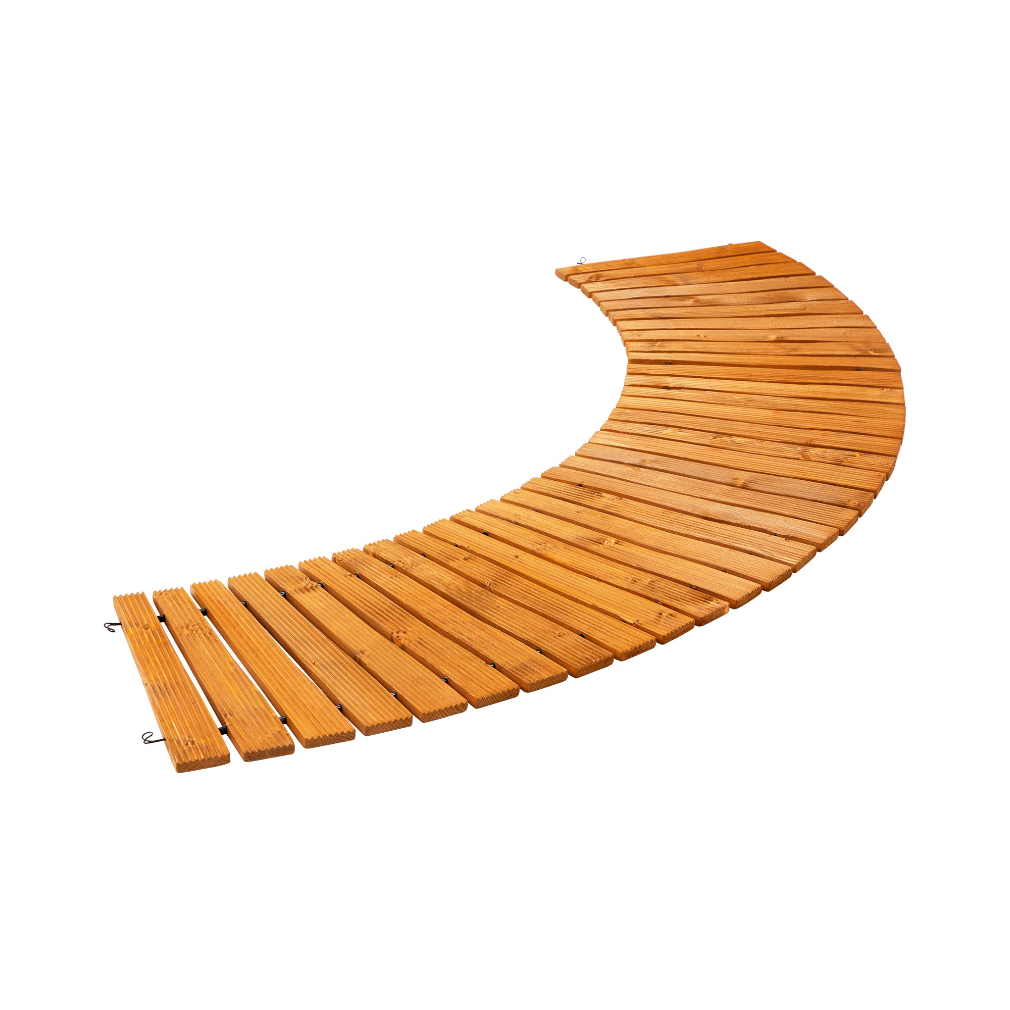 Livsip Garden Wooden Pathway 8ft Curved Roll-Out Wood Walkway Outdoor Backyard - Sunyee