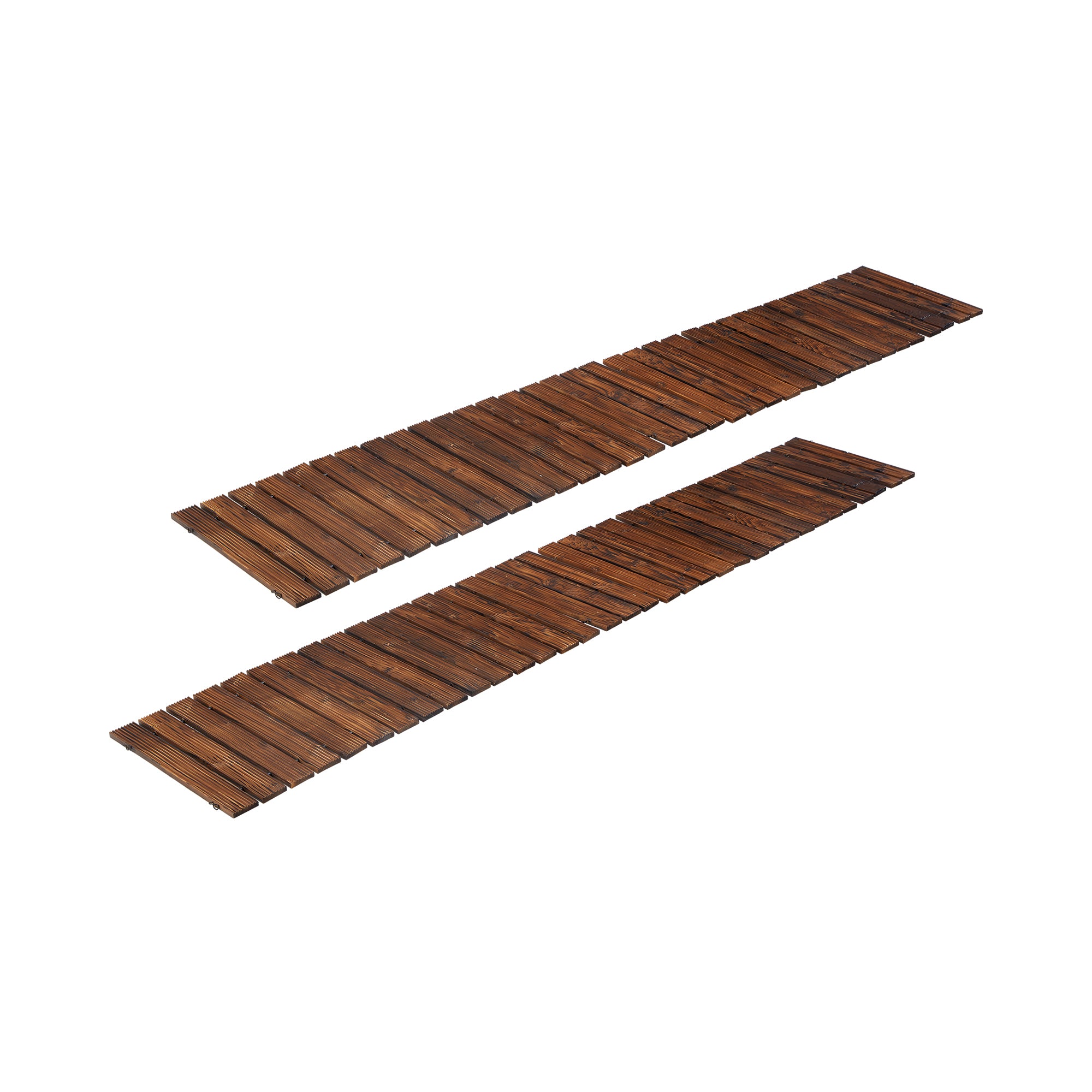 Livsip 2PC Garden Wooden Pathway 8ft Roll-Out Straight Wood Walkway Backyard - Sunyee