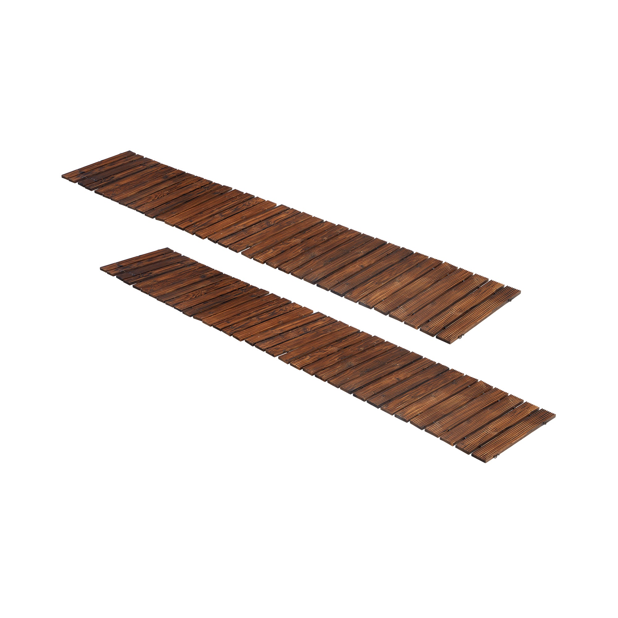 Livsip 2PC Garden Wooden Pathway 8ft Roll-Out Straight Wood Walkway Backyard - Sunyee