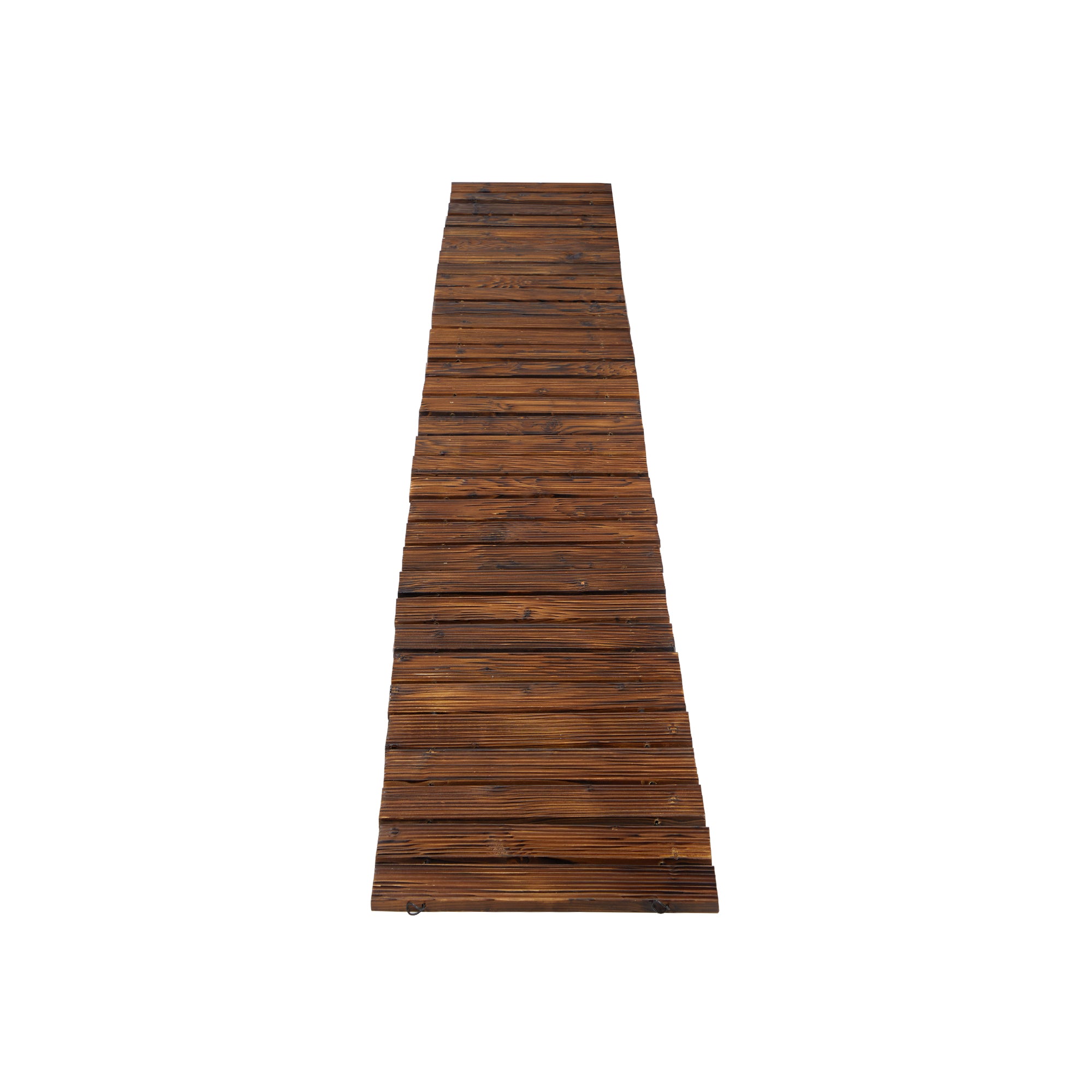 Livsip 2PC Garden Wooden Pathway 8ft Roll-Out Straight Wood Walkway Backyard - Sunyee