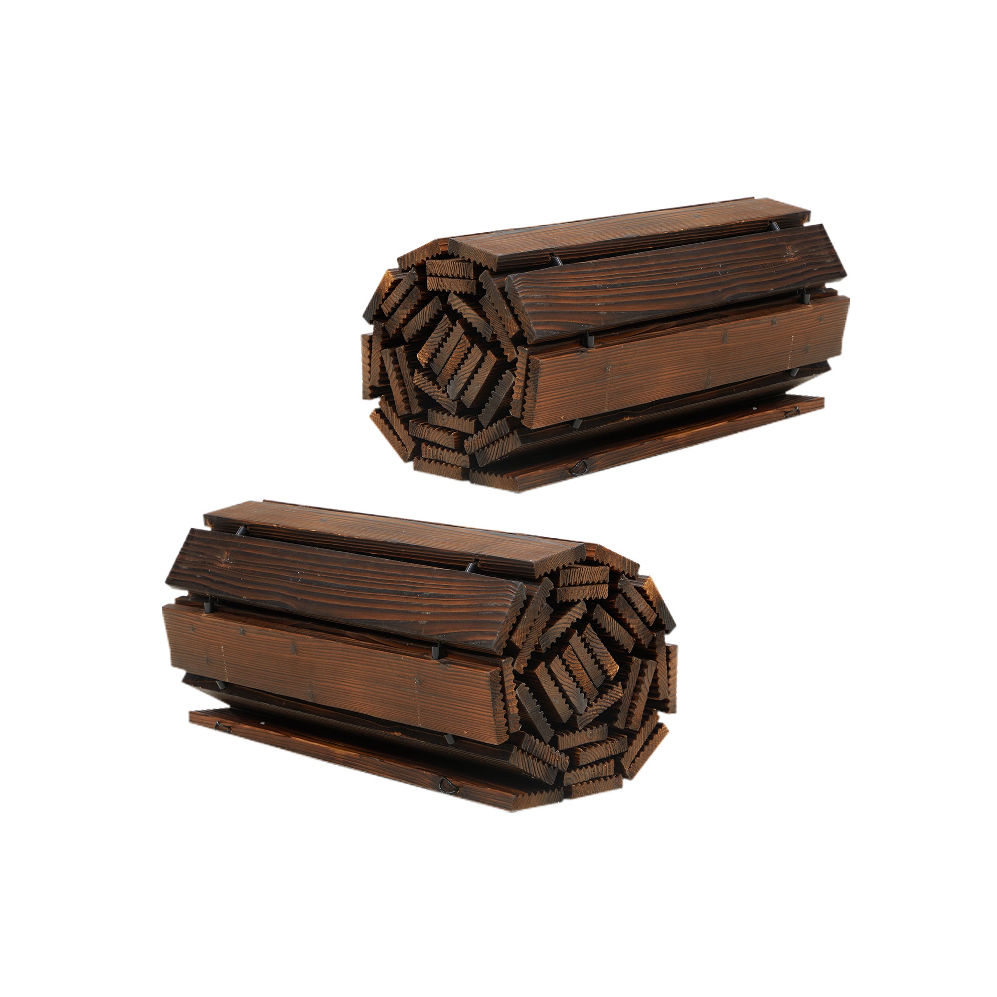 Livsip 2PC Garden Wooden Pathway 8ft Roll-Out Straight Wood Walkway Backyard - Sunyee