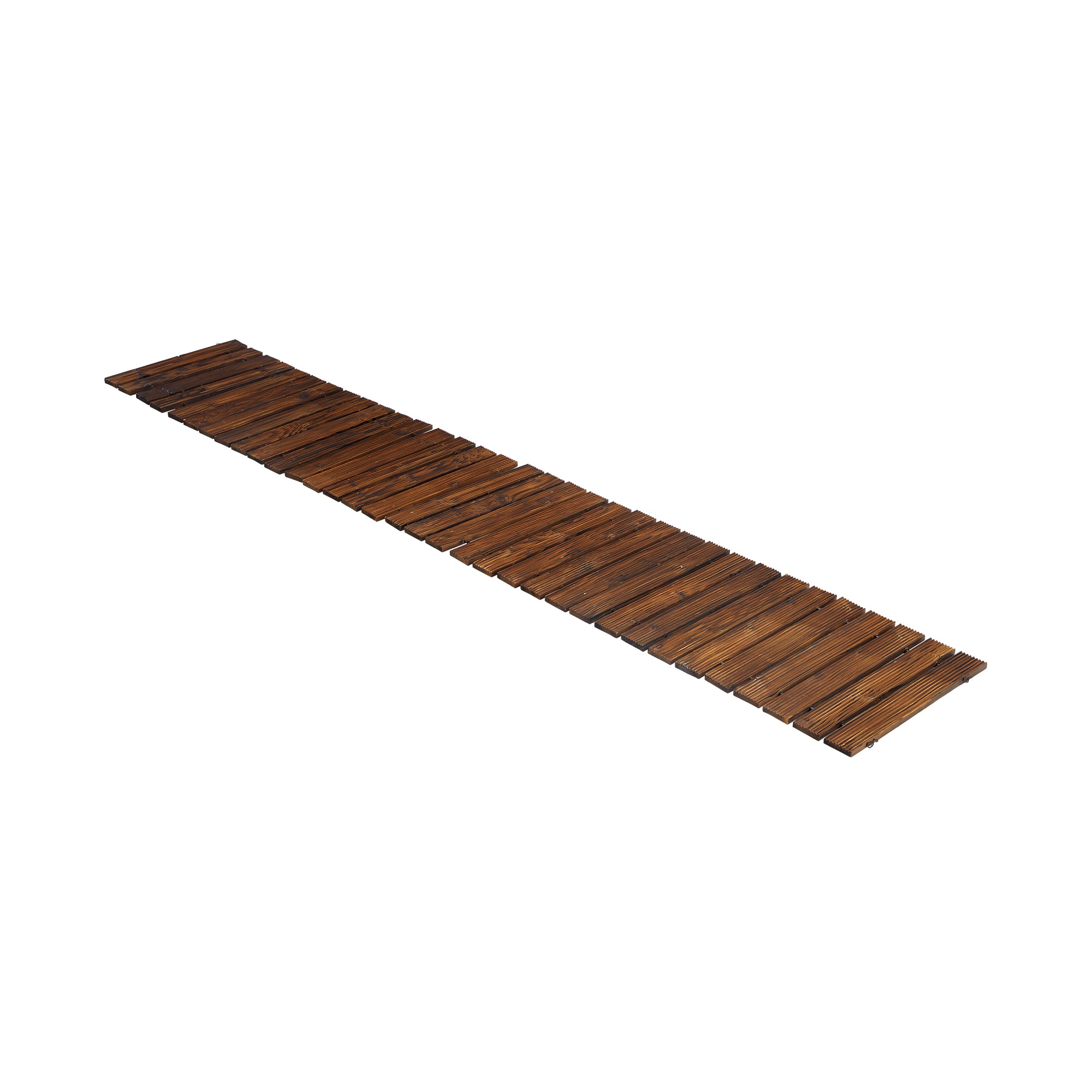 Livsip Garden Wooden Pathway 8ft Roll-Out Straight Wood Walkway Backyard Outdoor - Sunyee
