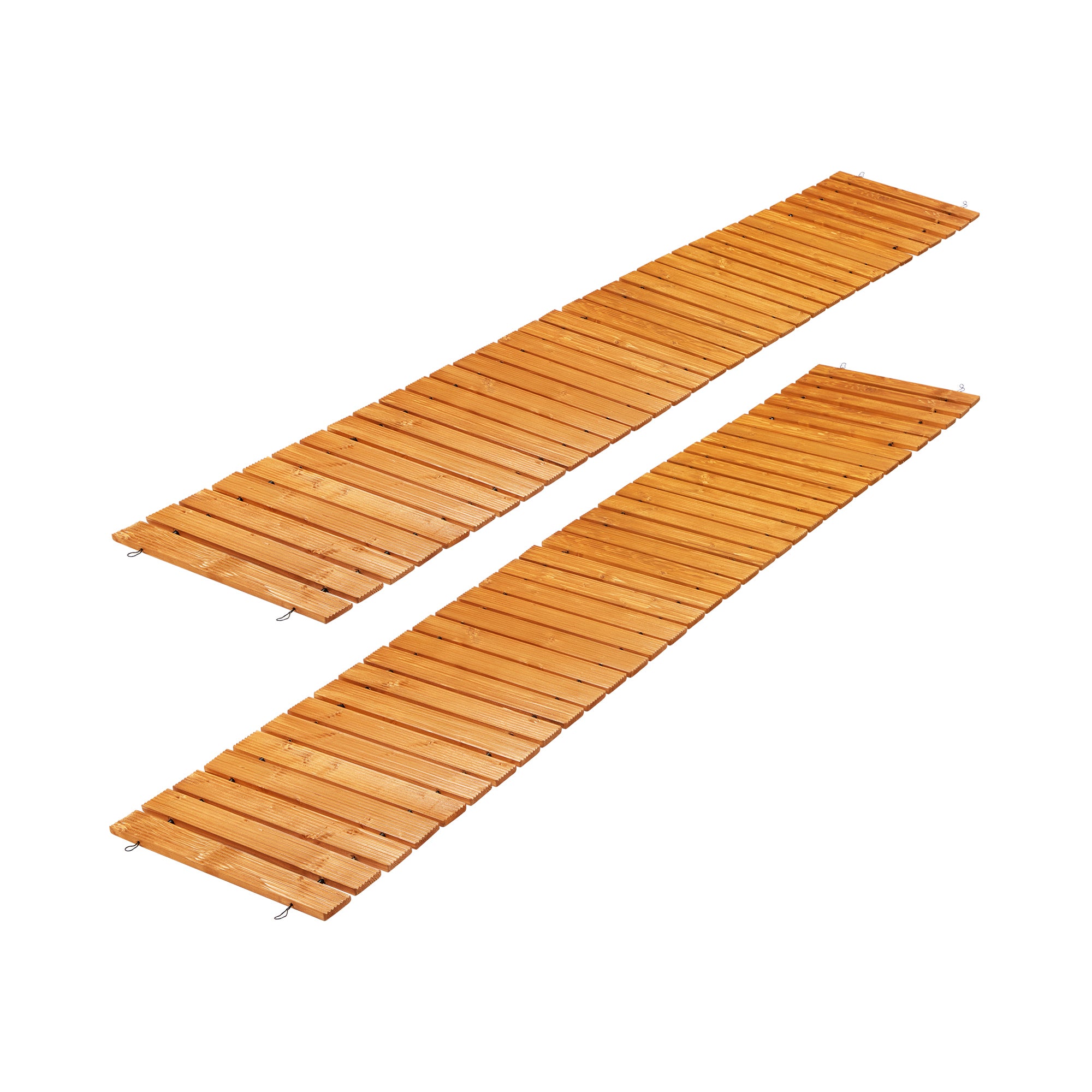 Livsip 2PC Garden Wooden Pathway 8ft Straight Wood Roll-Out Walkway Backyard - Sunyee
