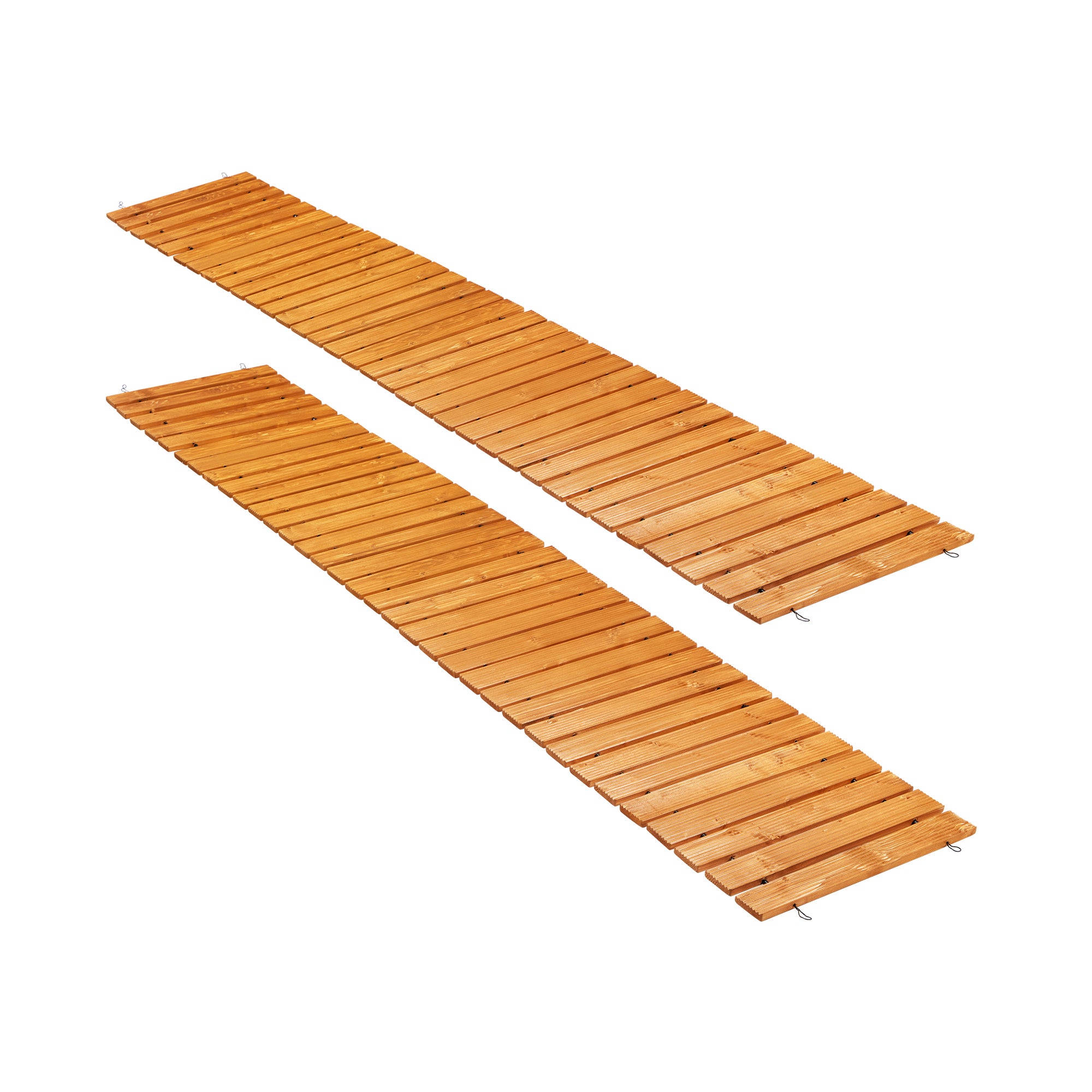 Livsip 2PC Garden Wooden Pathway 8ft Straight Wood Roll-Out Walkway Backyard - Sunyee