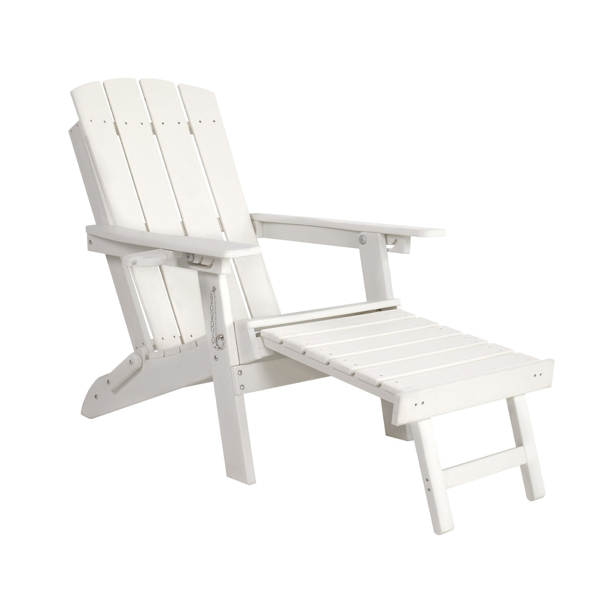 Livsip Outdoor Sun Lounge Beach Chair HDPE Adirondack Chair with Footrest White