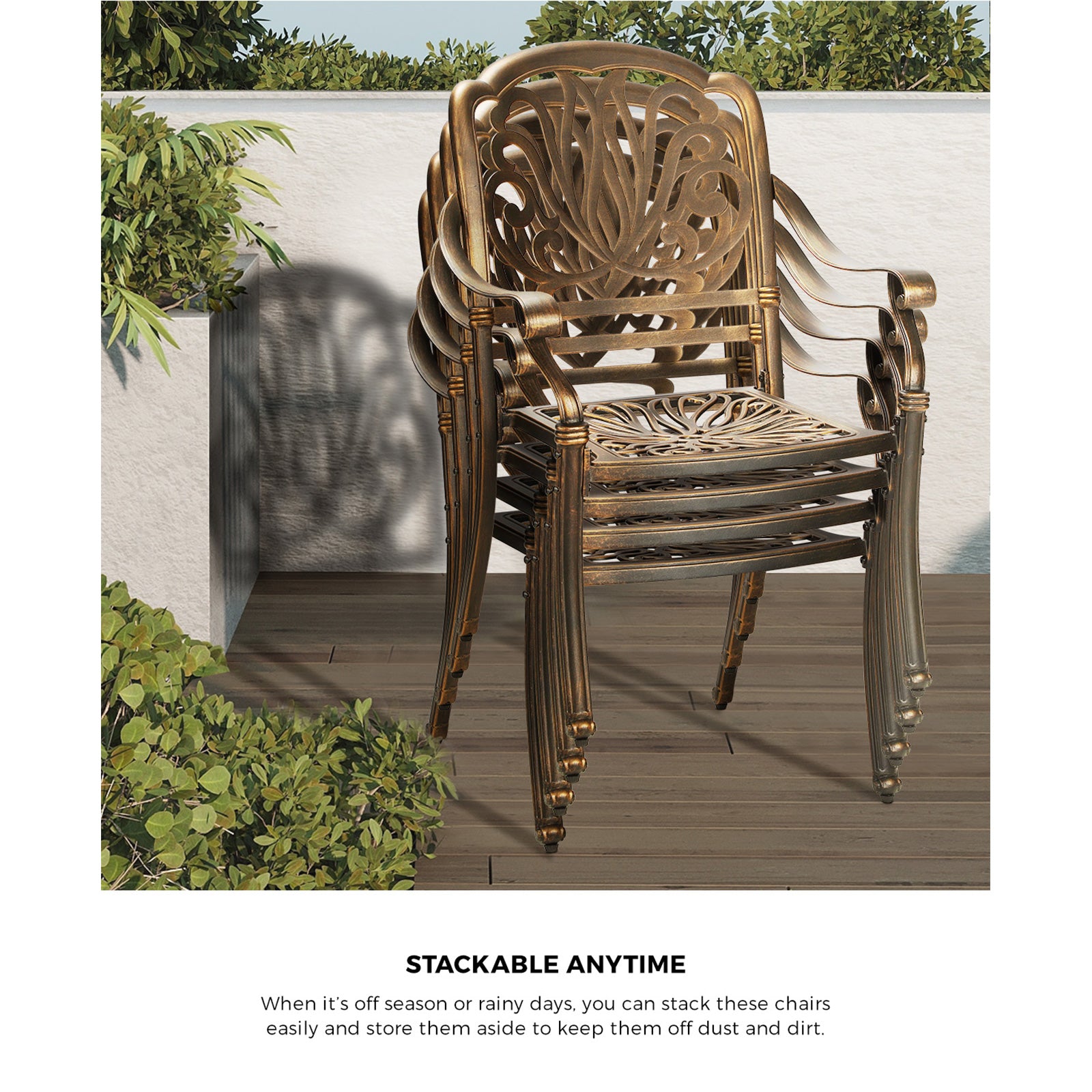 Livsip Outdoor Furniture 5 Piece Dining Set Chairs Table Bistro Set Patio Garden - Sunyee