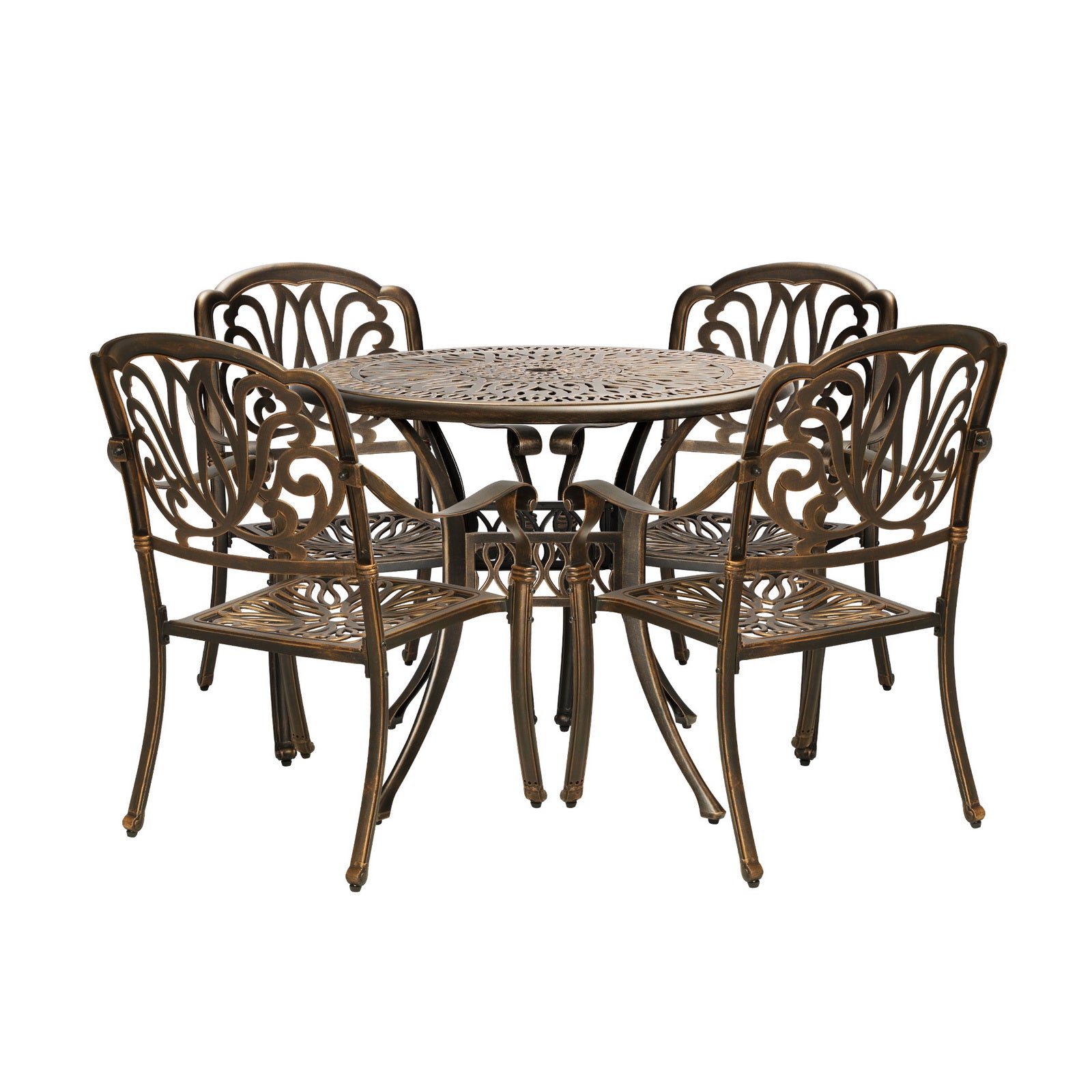 Livsip Outdoor Furniture 5 Piece Dining Set Chairs Table Bistro Set Patio Garden - Sunyee