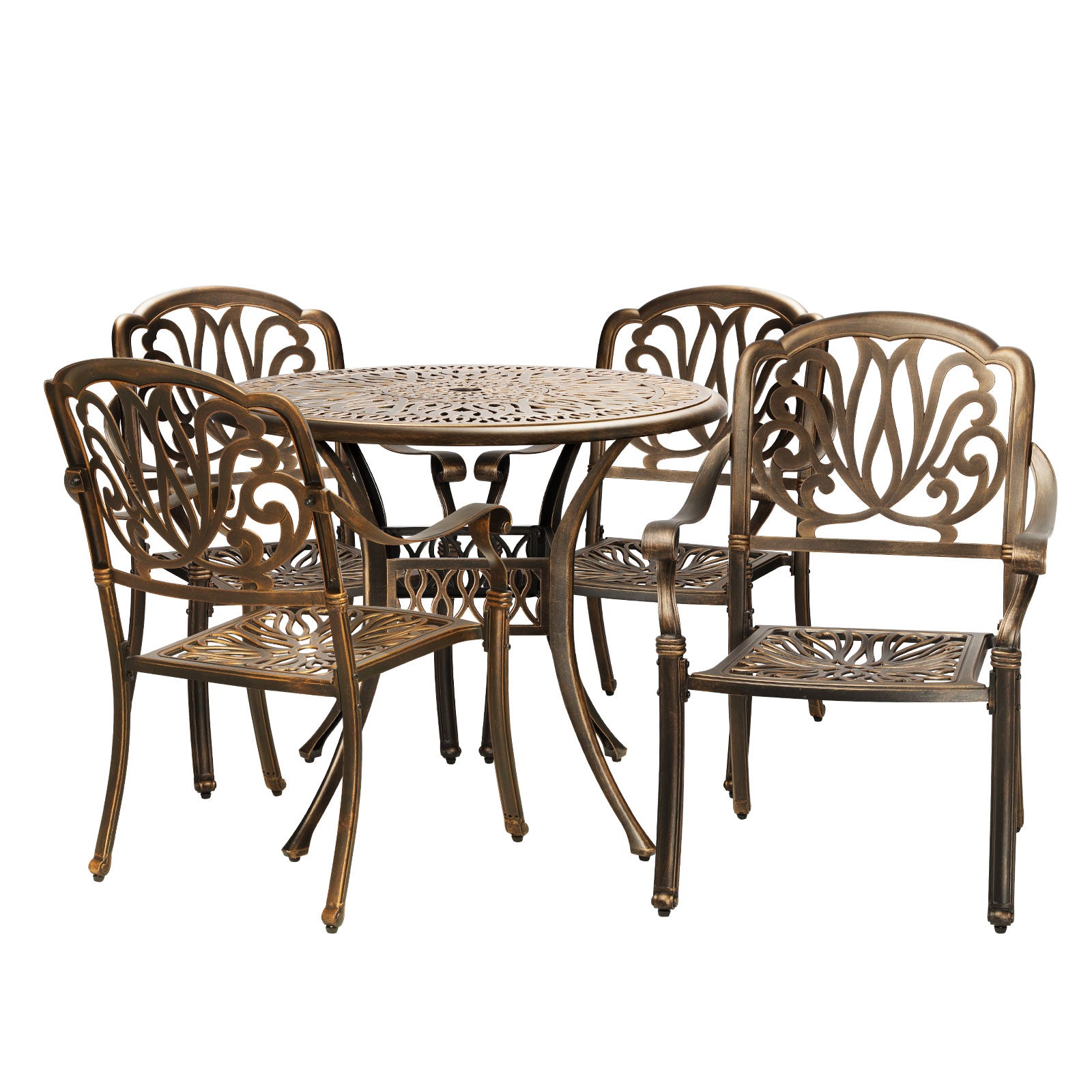 Livsip Outdoor Furniture 5 Piece Dining Set Chairs Table Bistro Set Patio Garden - Sunyee