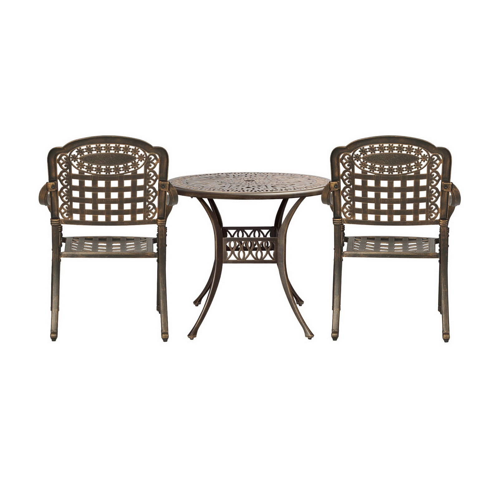 Livsip 3 Piece Outdoor Dining Chairs Bistro Set Cast Aluminium Patio Furniture - Sunyee