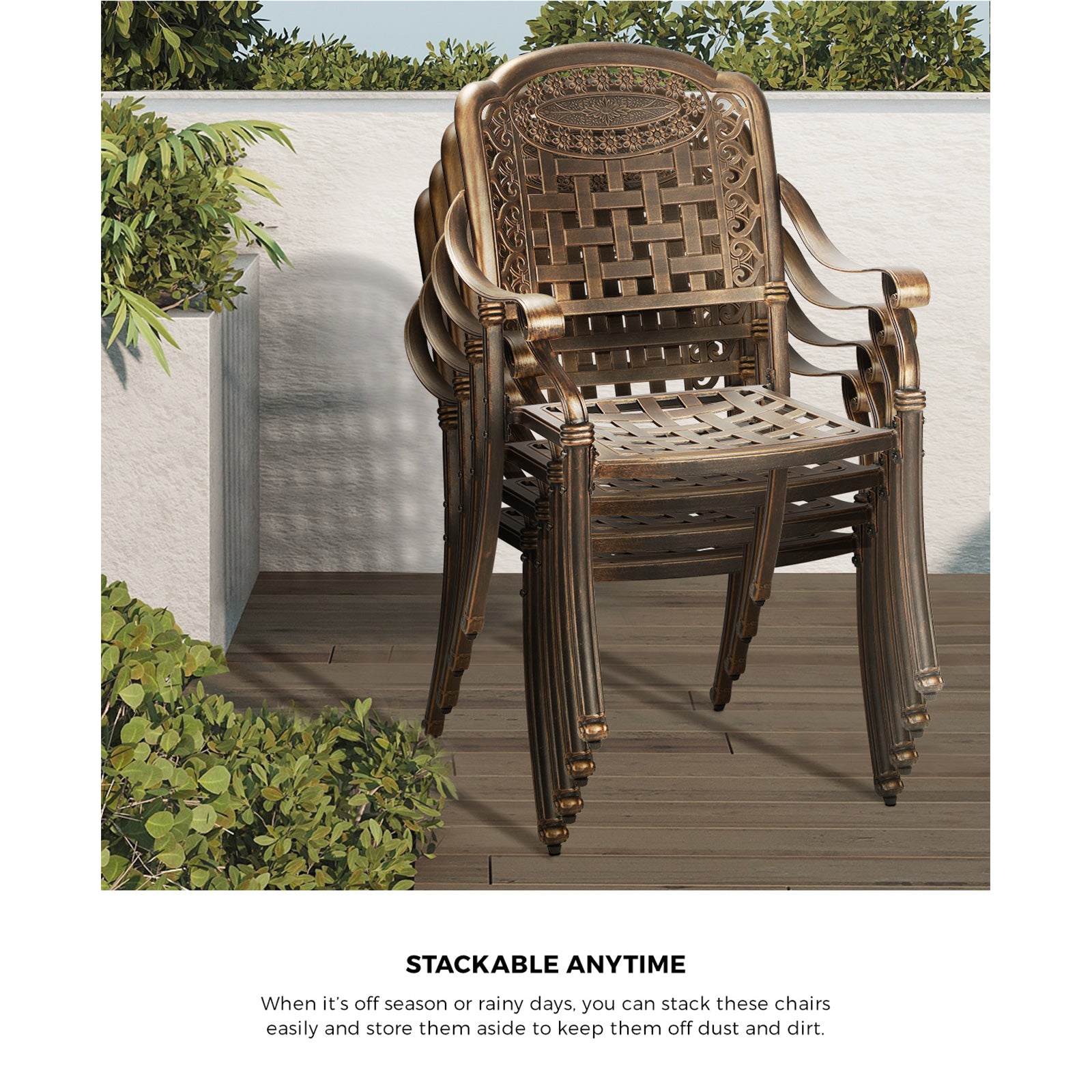 Livsip Outdoor Setting Dining Chairs Bistro Set Patio Garden Furniture 5 Piece - Sunyee