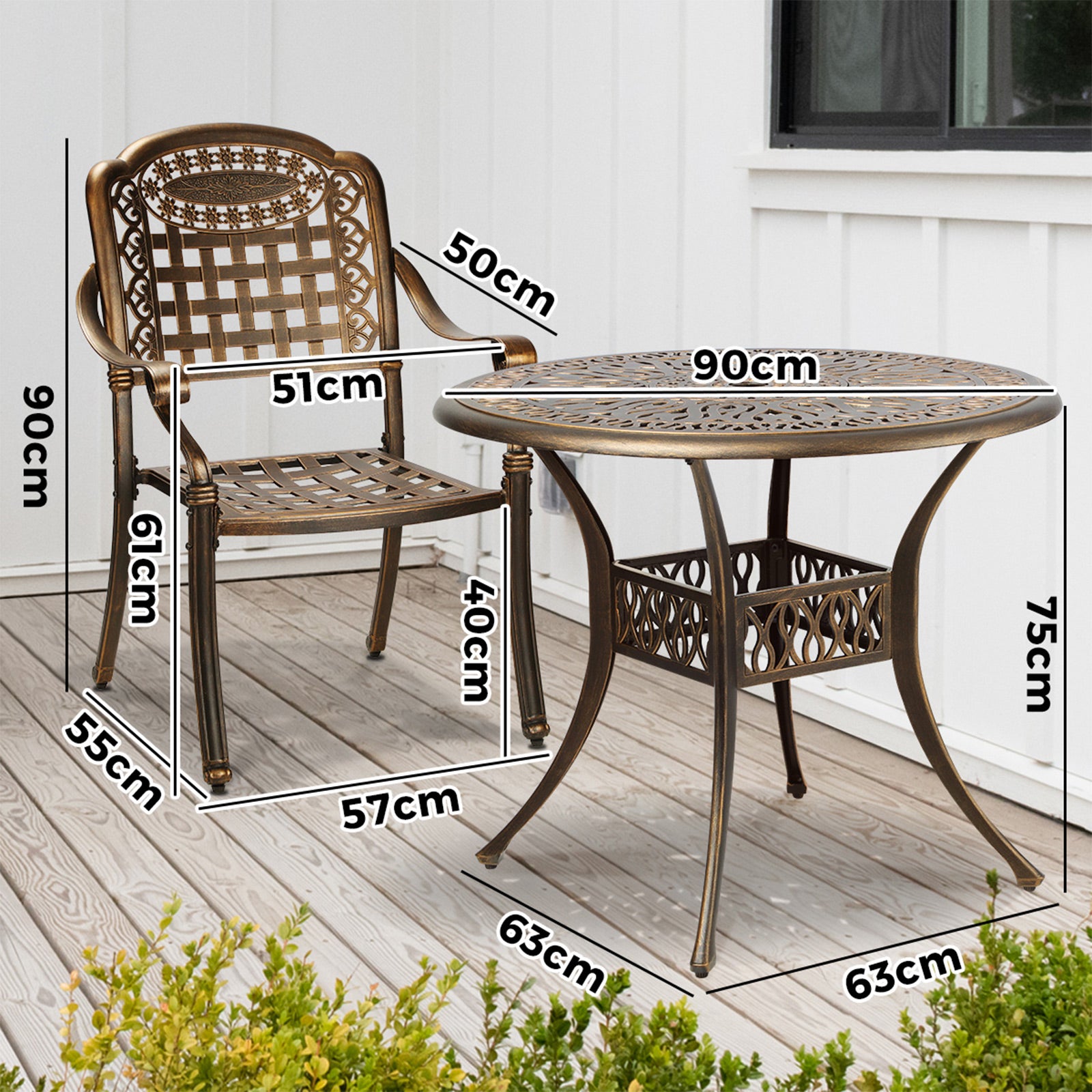 Livsip Outdoor Setting Dining Chairs Bistro Set Patio Garden Furniture 5 Piece - Sunyee