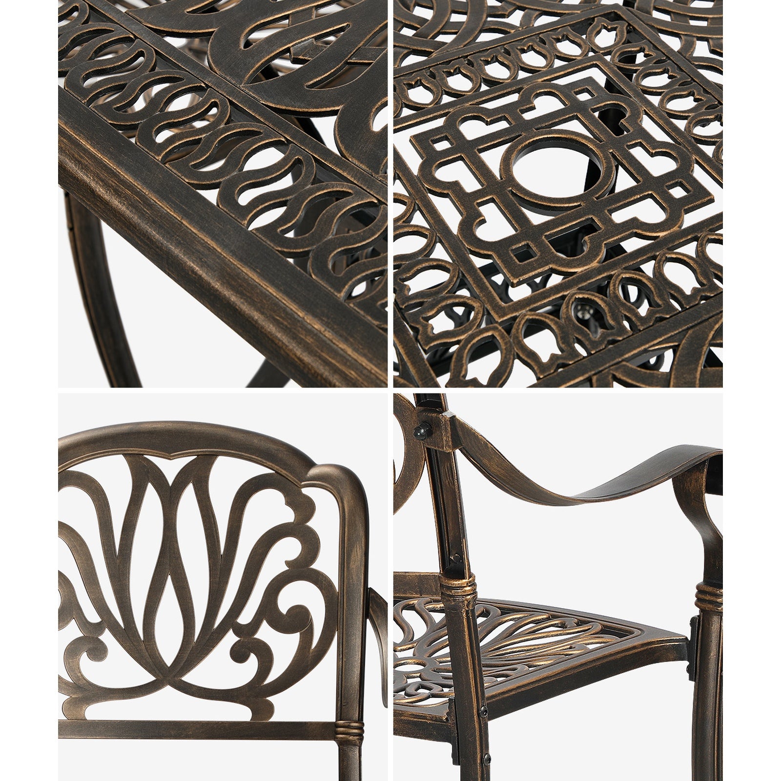 Livsip 5 Piece Outdoor Dining Setting Table Chairs Aluminium Garden Furniture