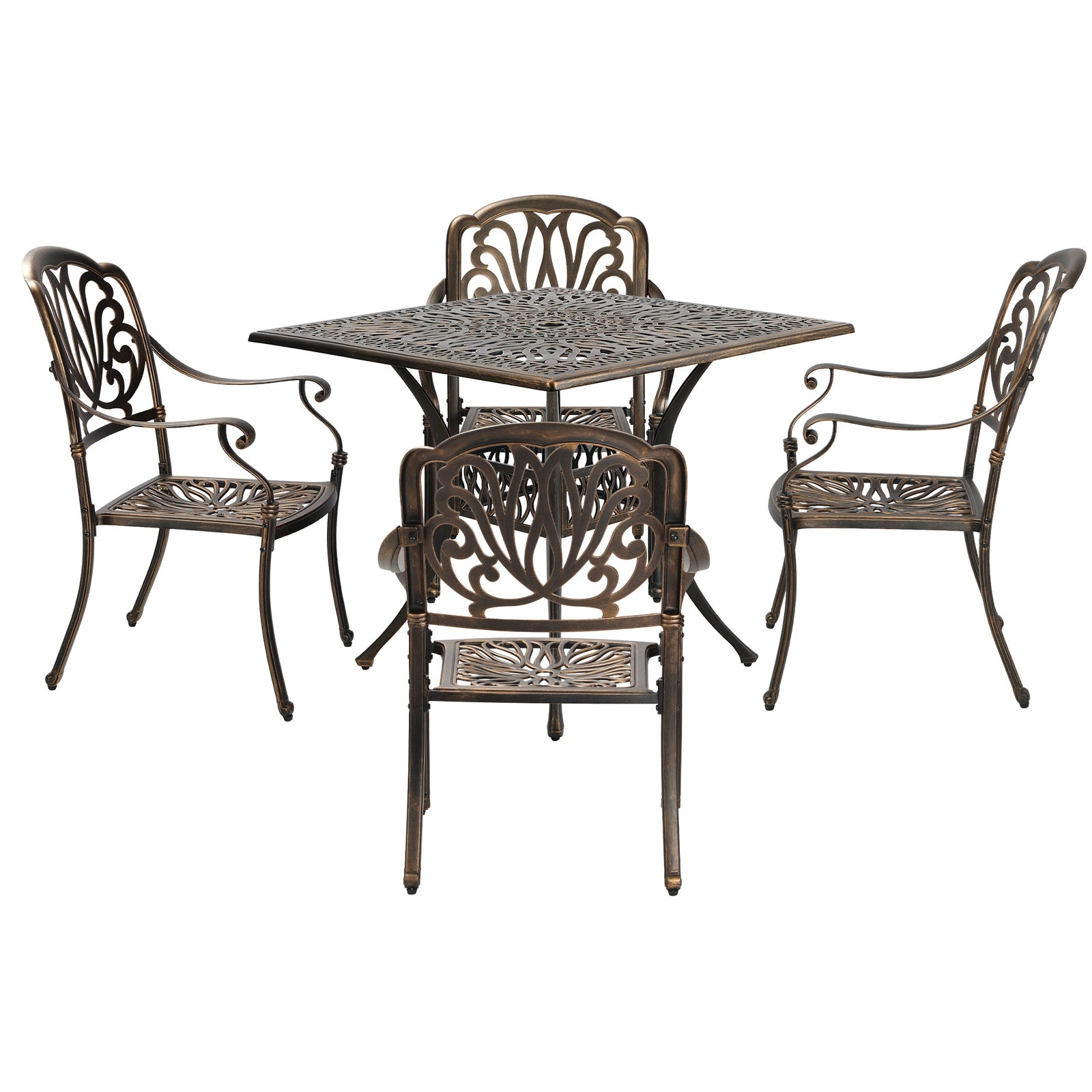 Livsip 5 Piece Outdoor Dining Setting Table Chairs Aluminium Garden Furniture