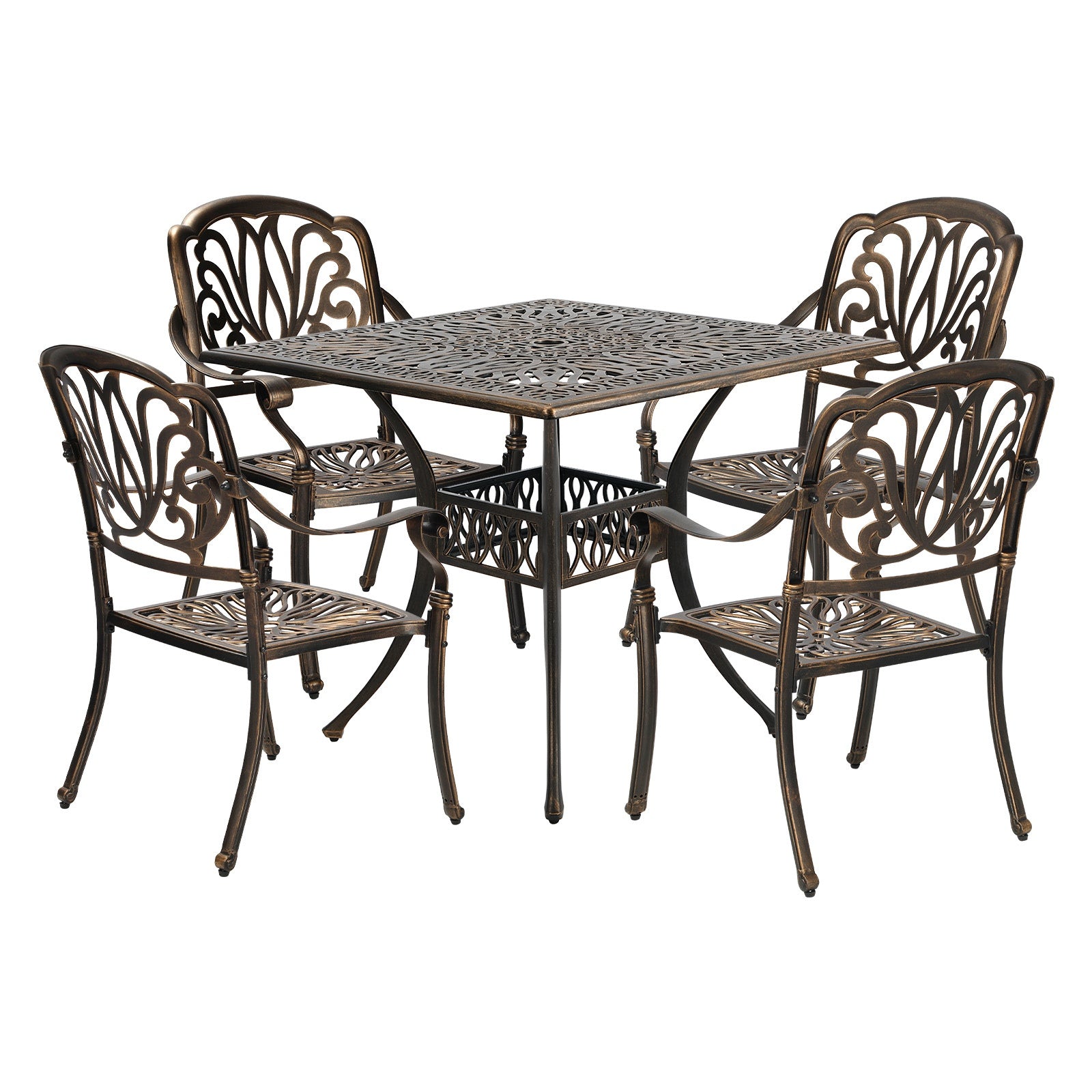 Livsip 5 Piece Outdoor Dining Setting Table Chairs Aluminium Garden Furniture