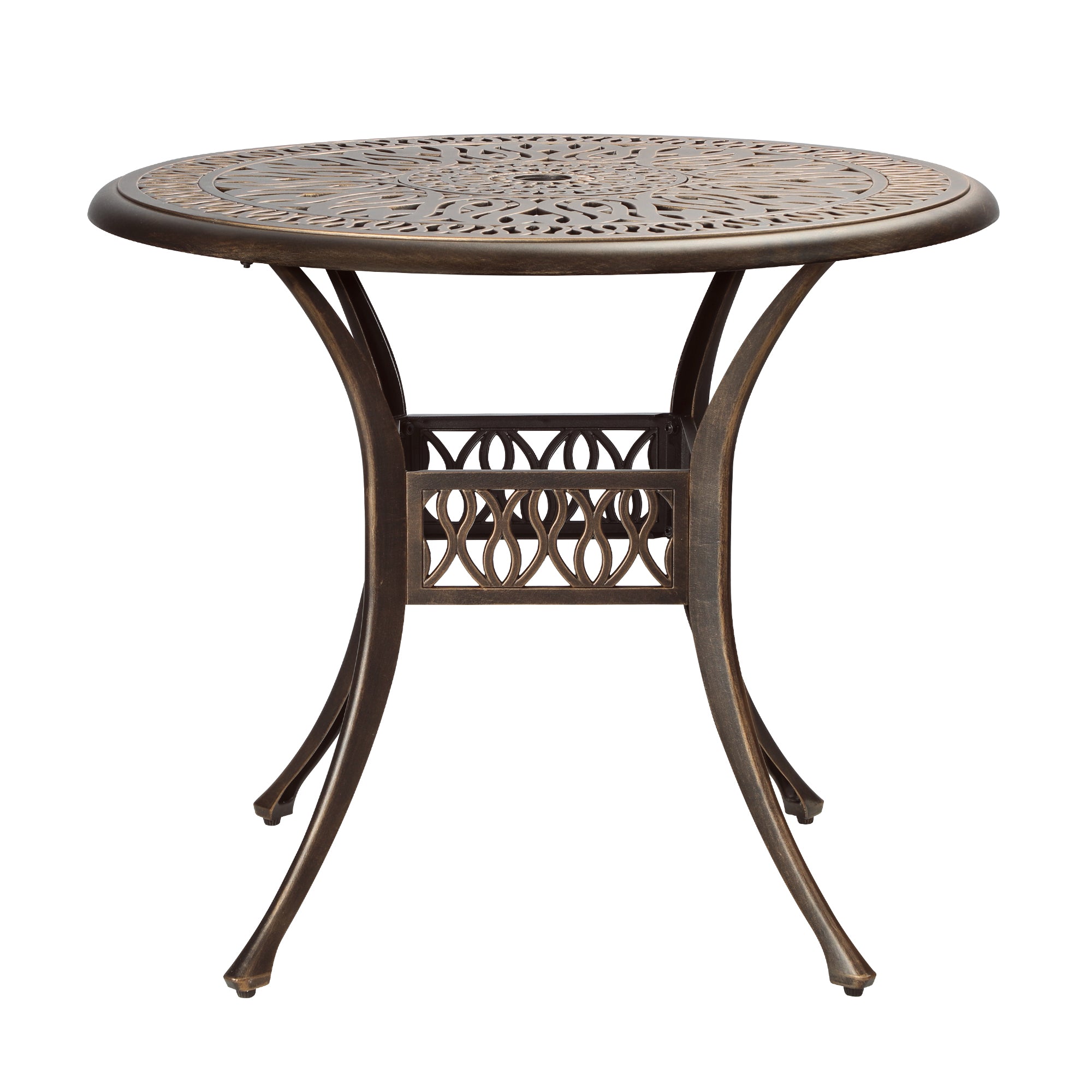 Livsip Garden Table Bronze Cast Aluminium Outdoor Patio Dining Side Table 75cm - Sunyee