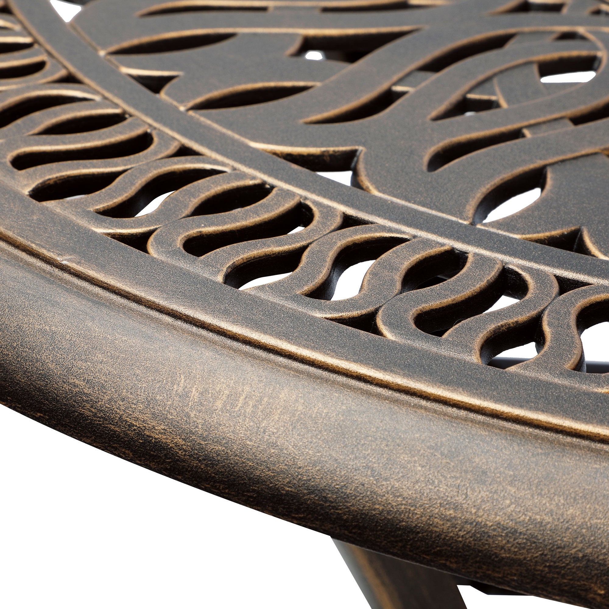 Livsip Garden Table Bronze Cast Aluminium Outdoor Patio Dining Side Table 75cm - Sunyee