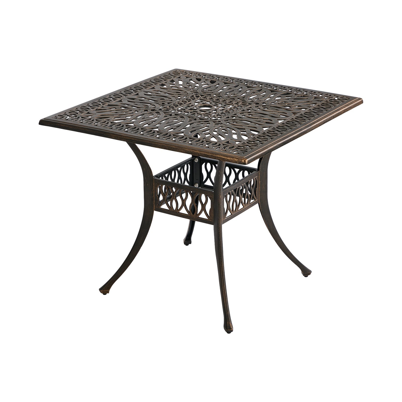 Livsip Outdoor Garden Table Patio Dining Table Cast Aluminium Furniture Bronze