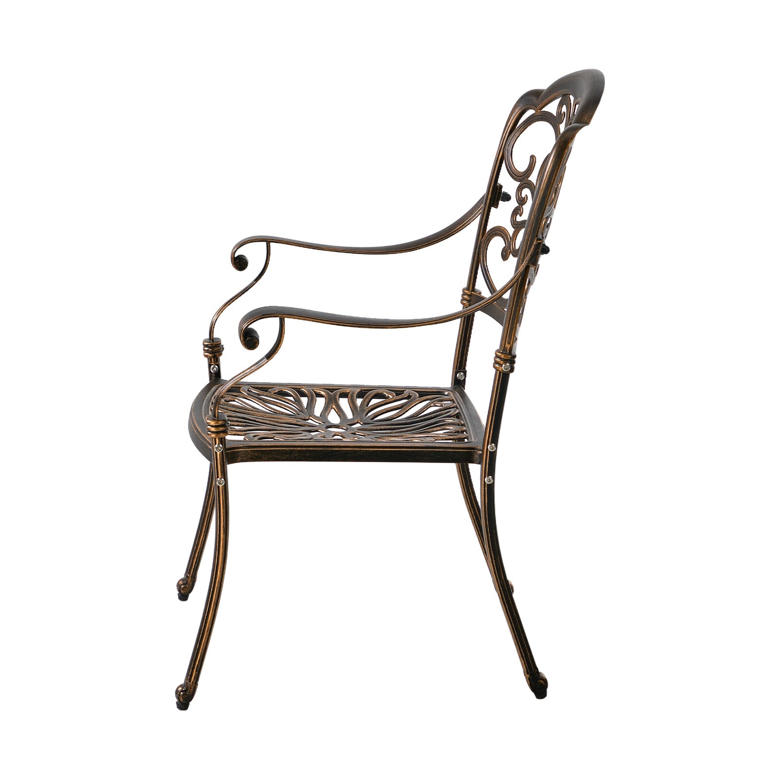 Livsip 2PCS Outdoor Dining Chairs Garden Patio Armchairs Cast Aluminium