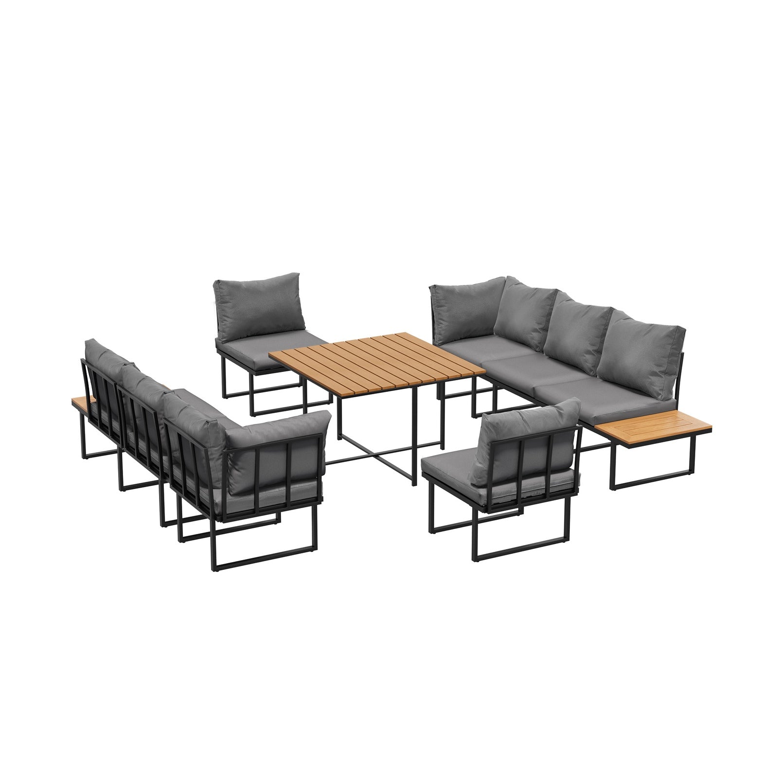 Livsip 6 Seater Outdoor Dining Sofa Set Lounge Furniture Patio Garden Setting - Sunyee