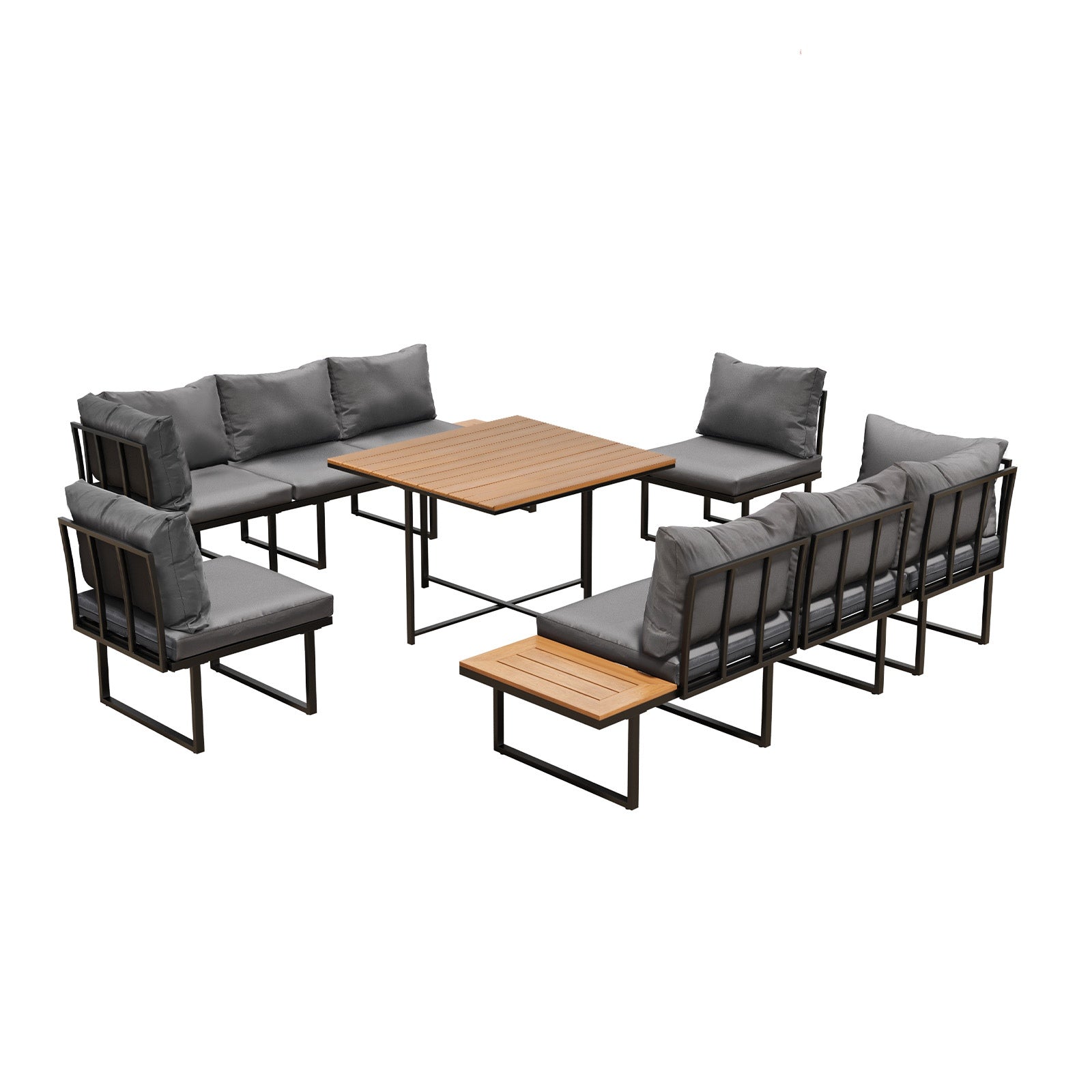 Livsip 6 Seater Outdoor Dining Sofa Set Lounge Furniture Patio Garden Setting - Sunyee